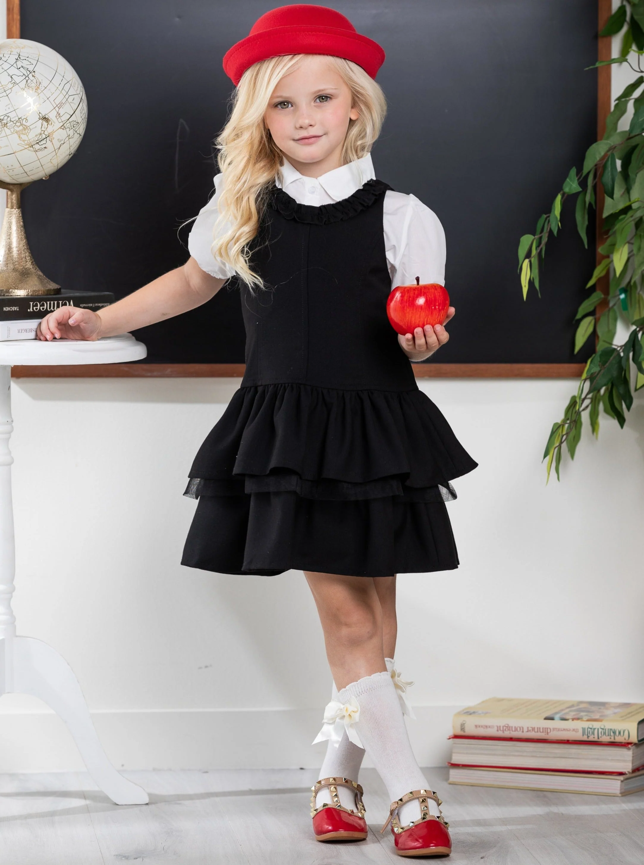 Black Bow Tiered Ruffle Dress by Kids Couture - Image 8