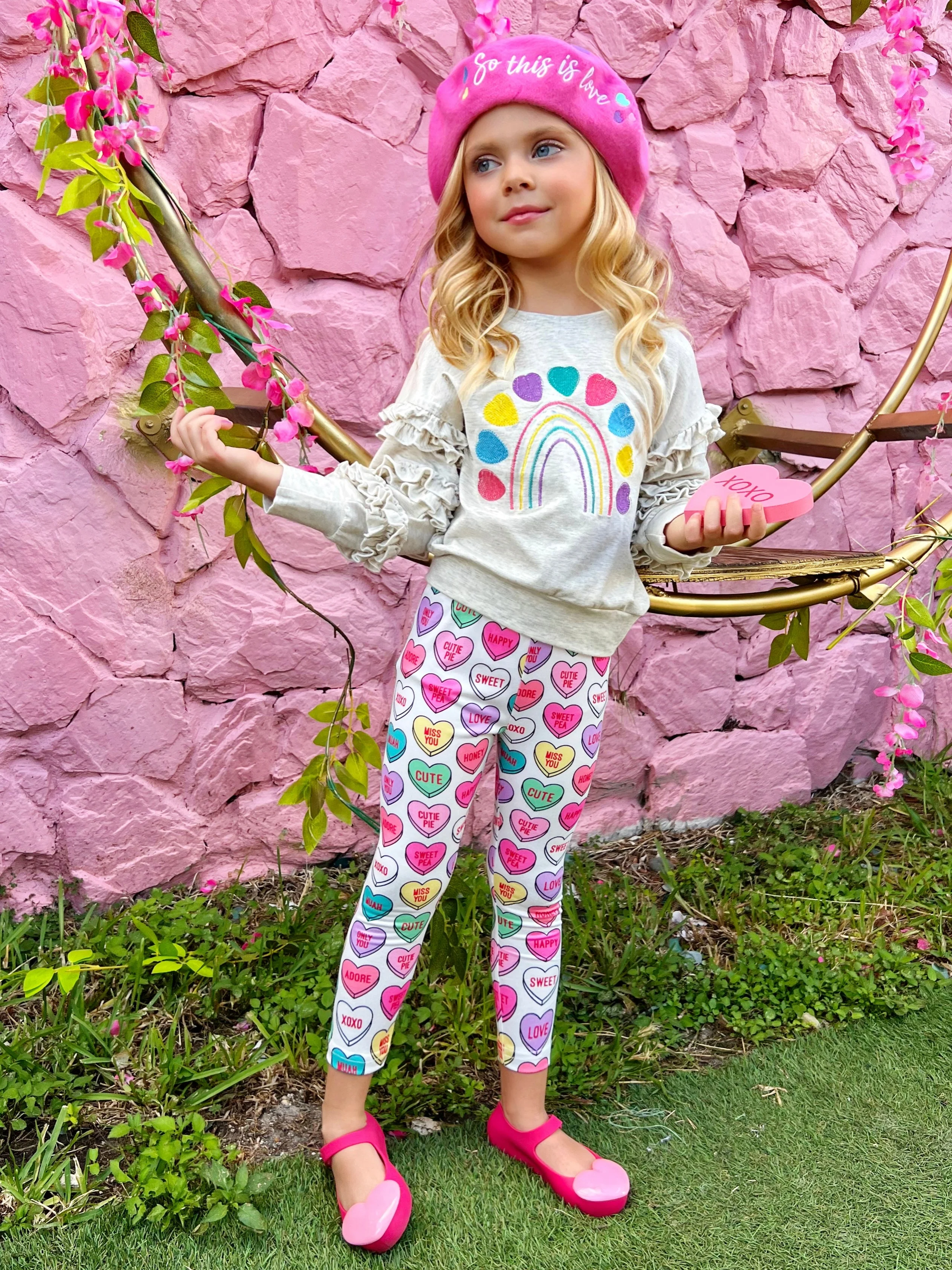Big Love Rainbow Heart Top and Legging Set - Image 2