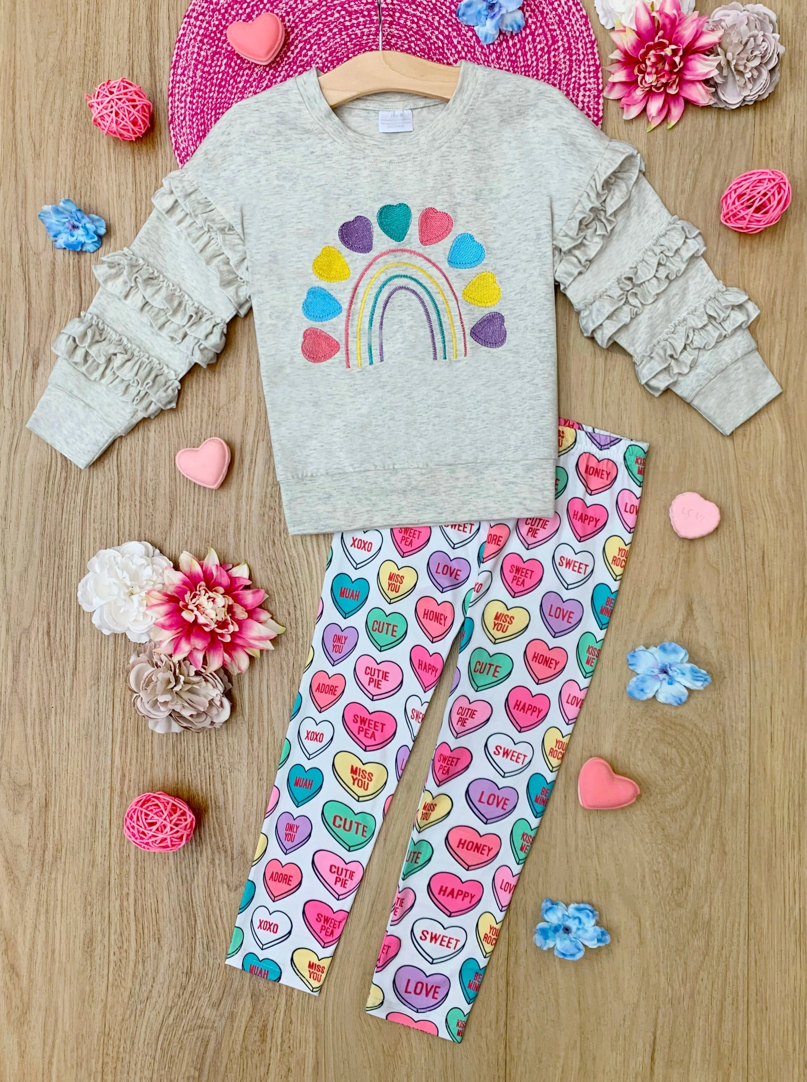 Big Love Rainbow Heart Top and Legging Set - Image 3