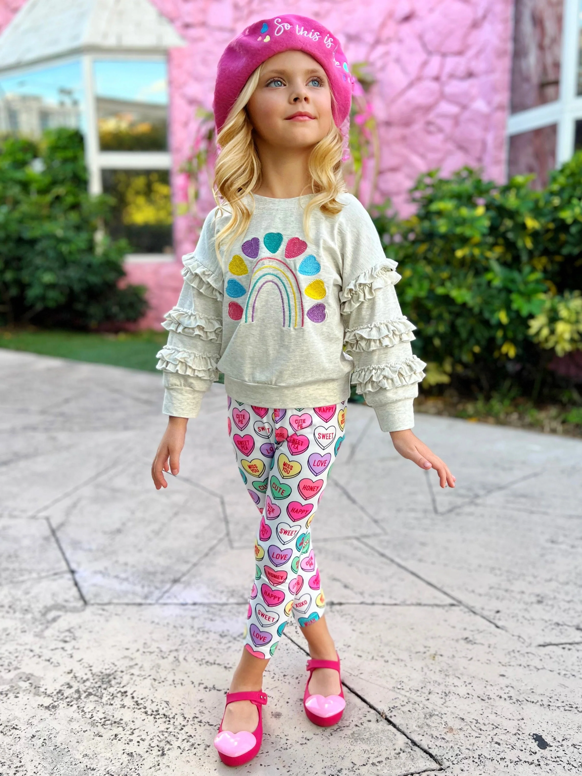 Big Love Rainbow Heart Top and Legging Set - Image 4