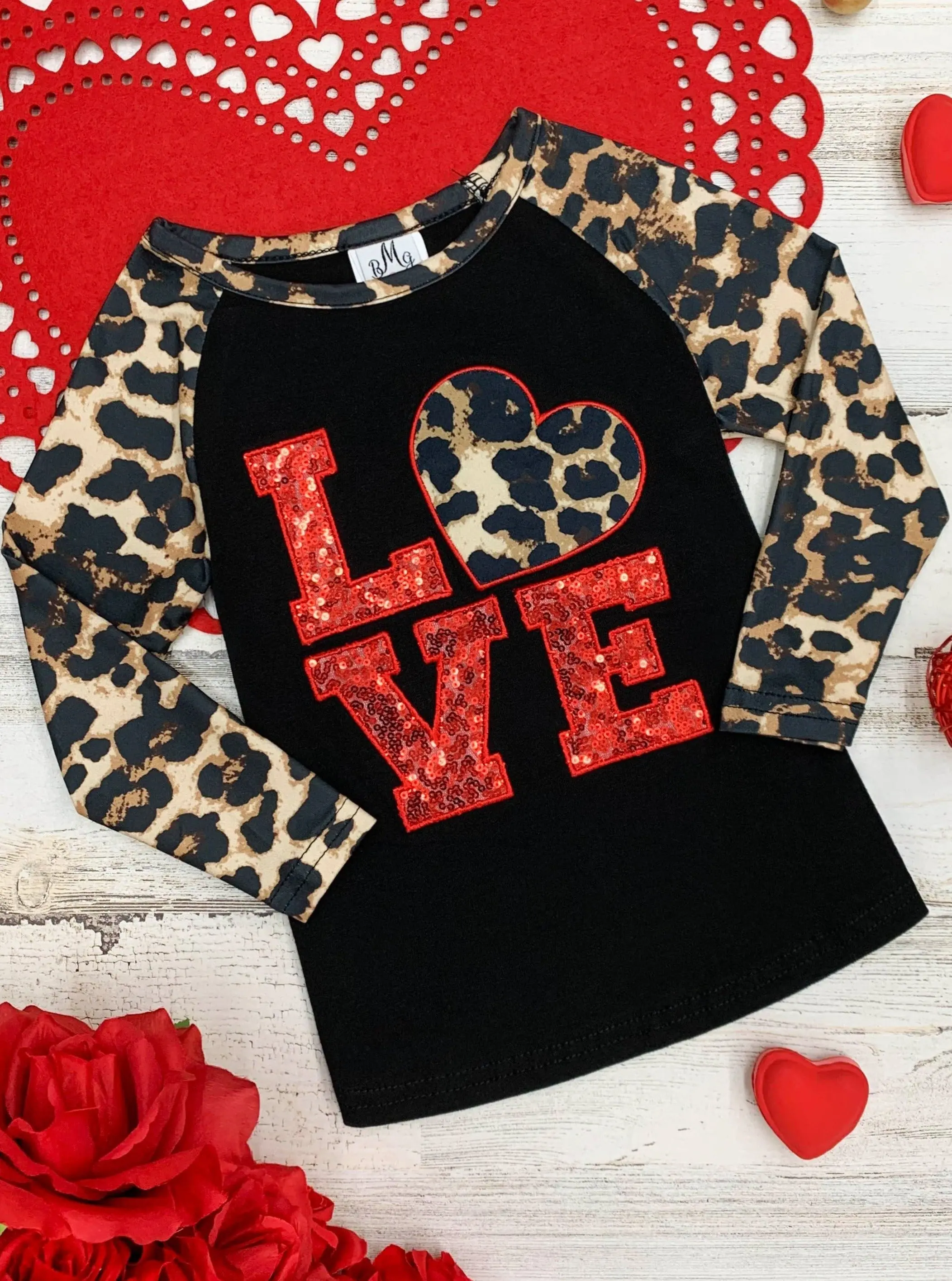 Purrfect Love Sparkle Raglan Top - Image 3
