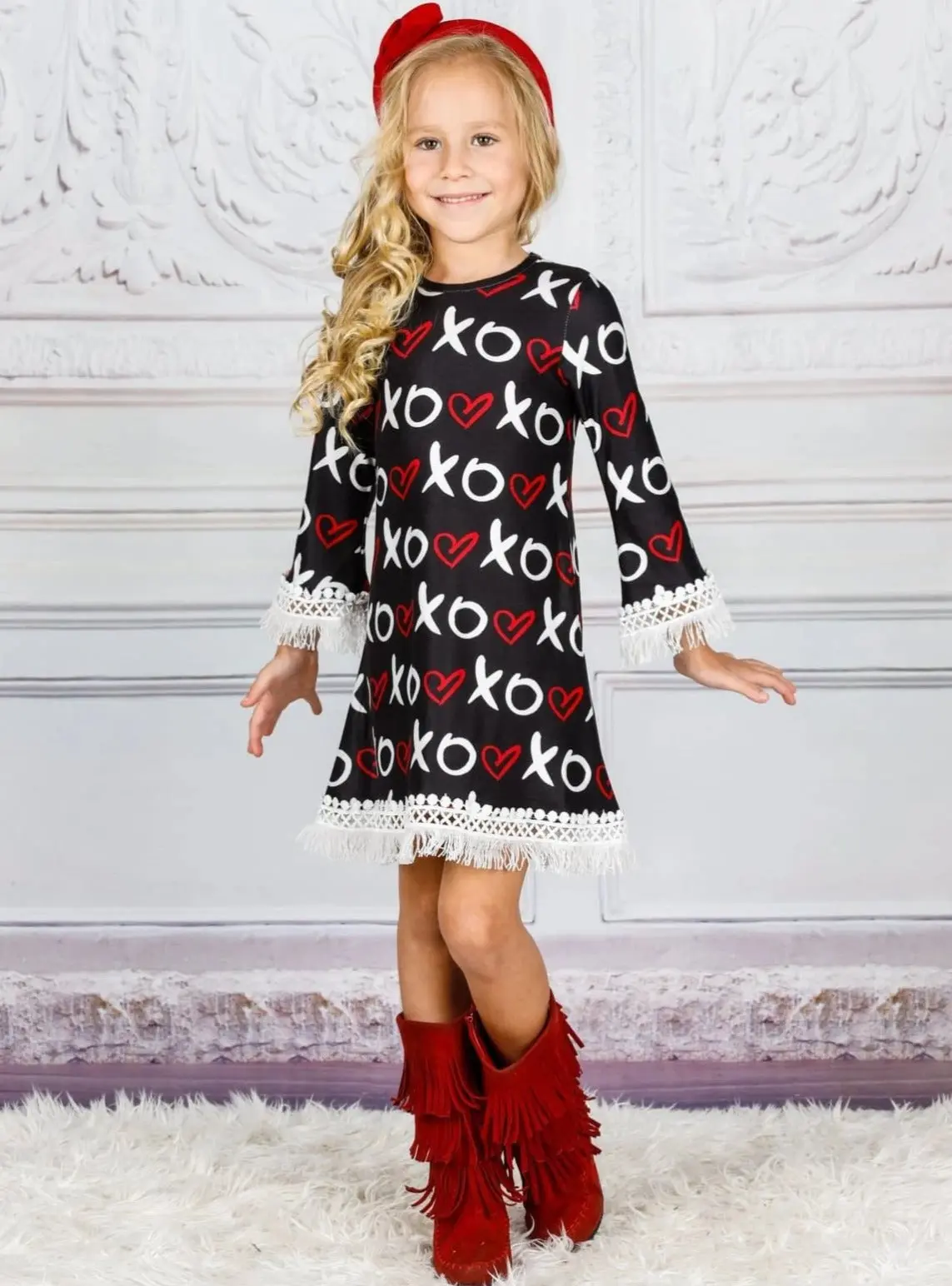 Xs and Os Crochet Trim Dress - Image 3