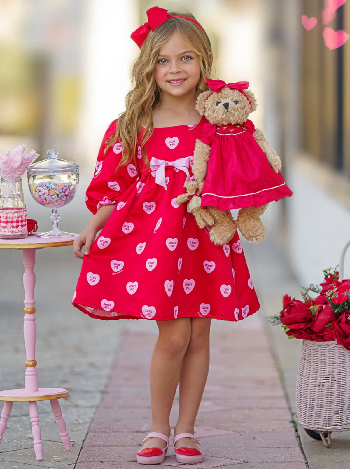 Sweethearts Puff Sleeve Valentine's Day Dress - Image 4