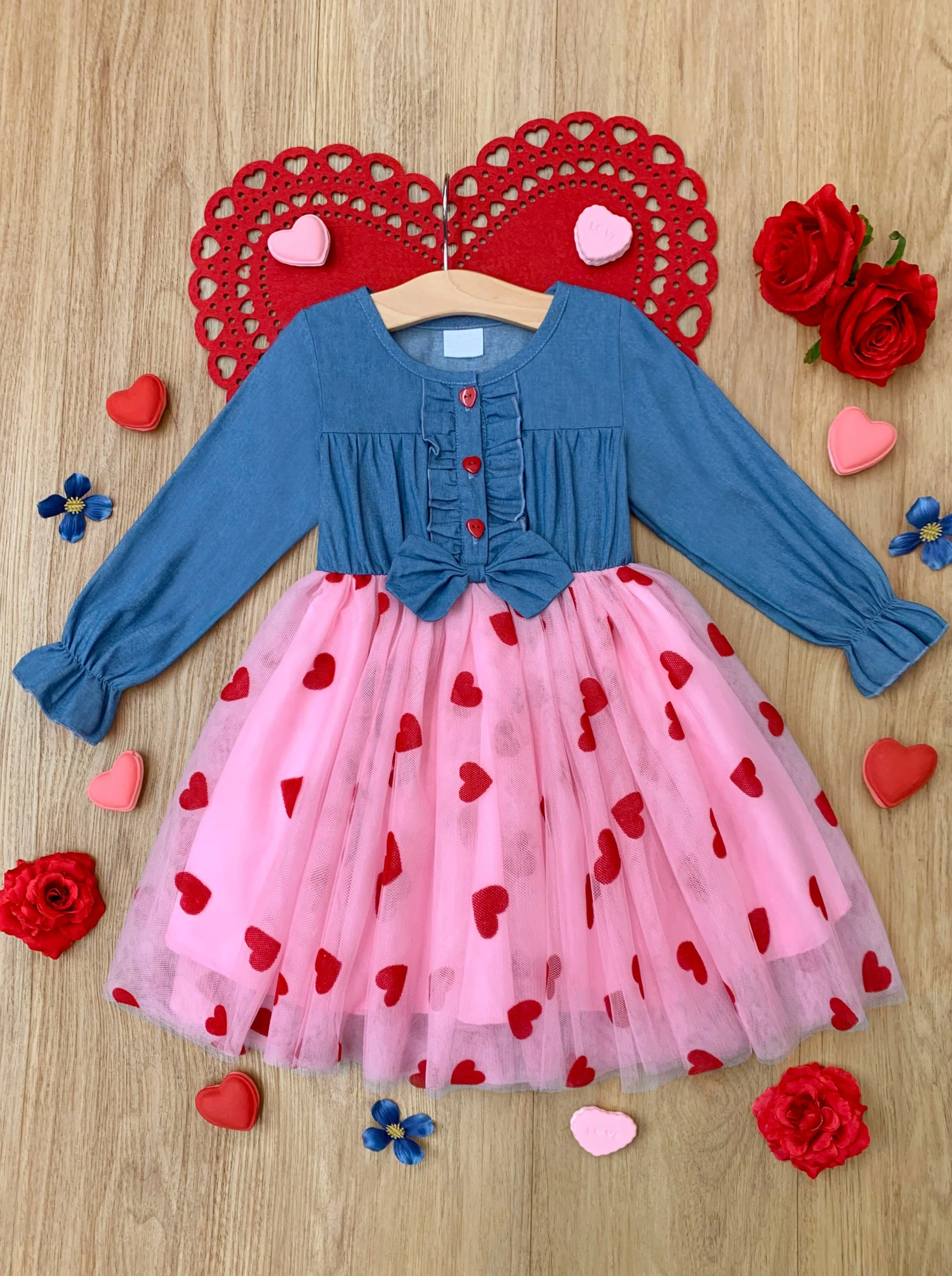 Twirl Into My Heart Chambray Tutu Dress - Image 2