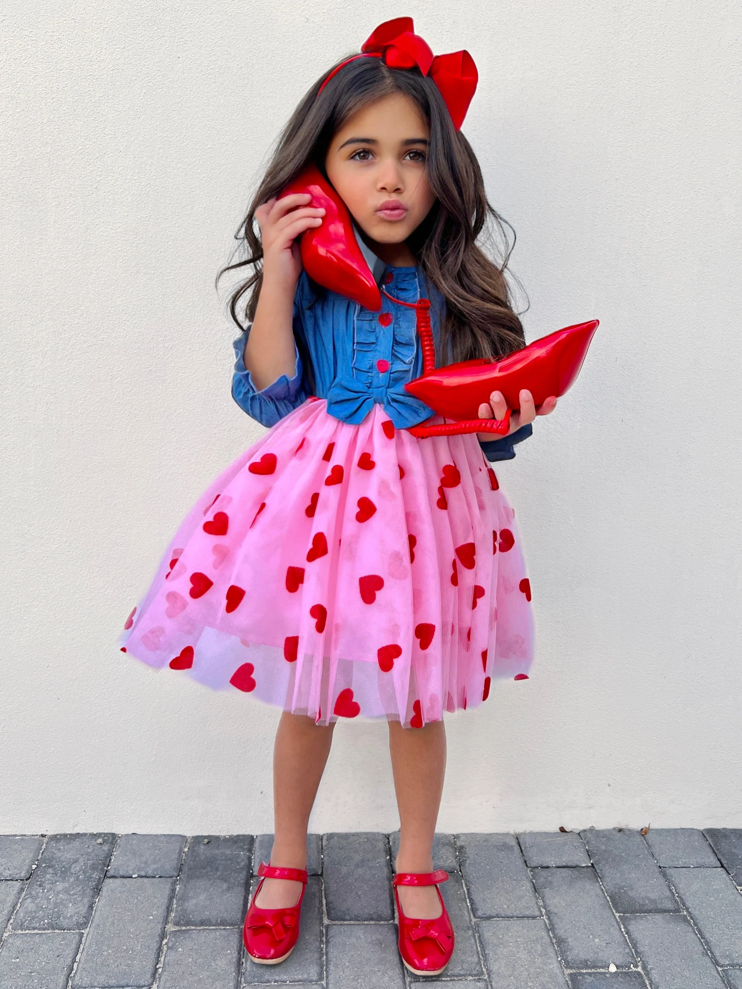 Twirl Into My Heart Chambray Tutu Dress - Image 4