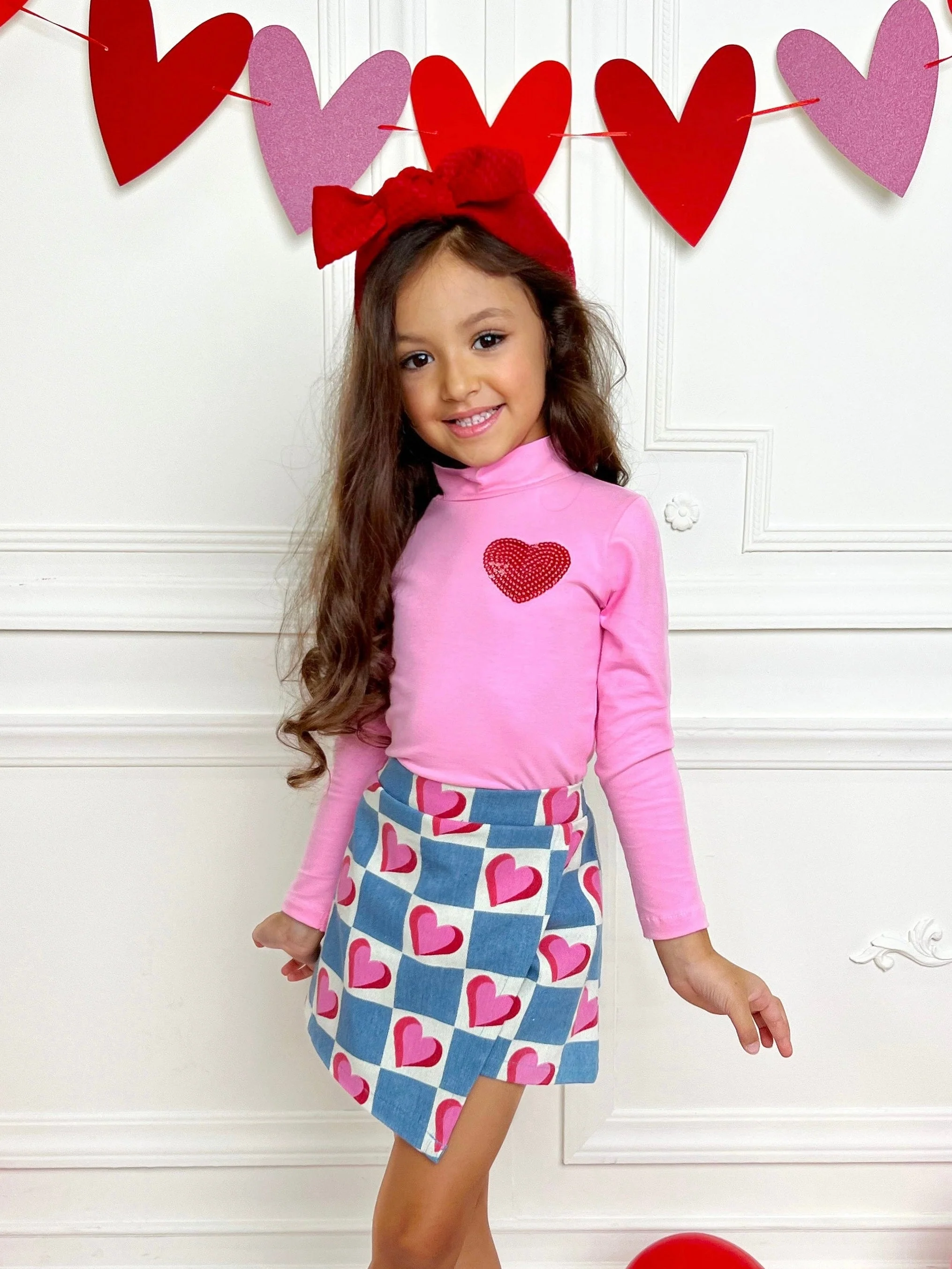 Little Miss Heartthrob Chambray Skort Set - Image 5