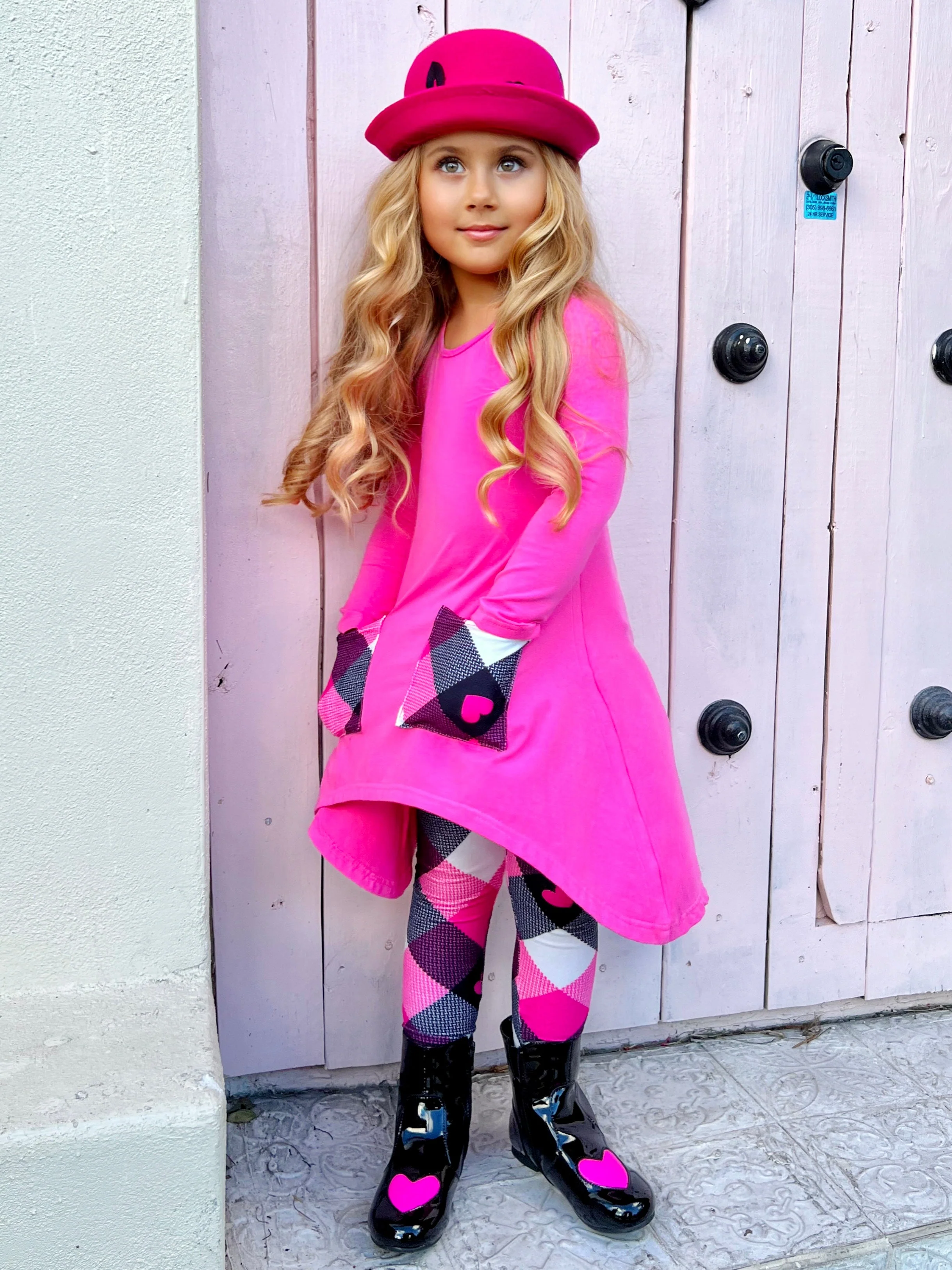 No Hate, Just Love Pink Plaid Legging Set - Image 9