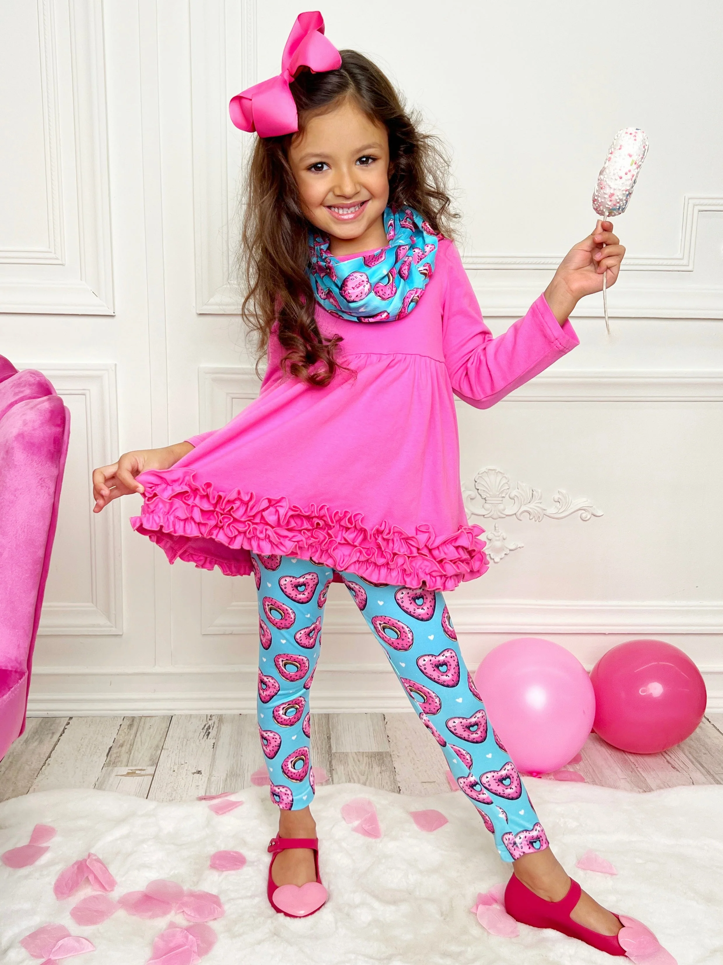Sweet Donut Tunic, Scarf and Legging Set - Image 2