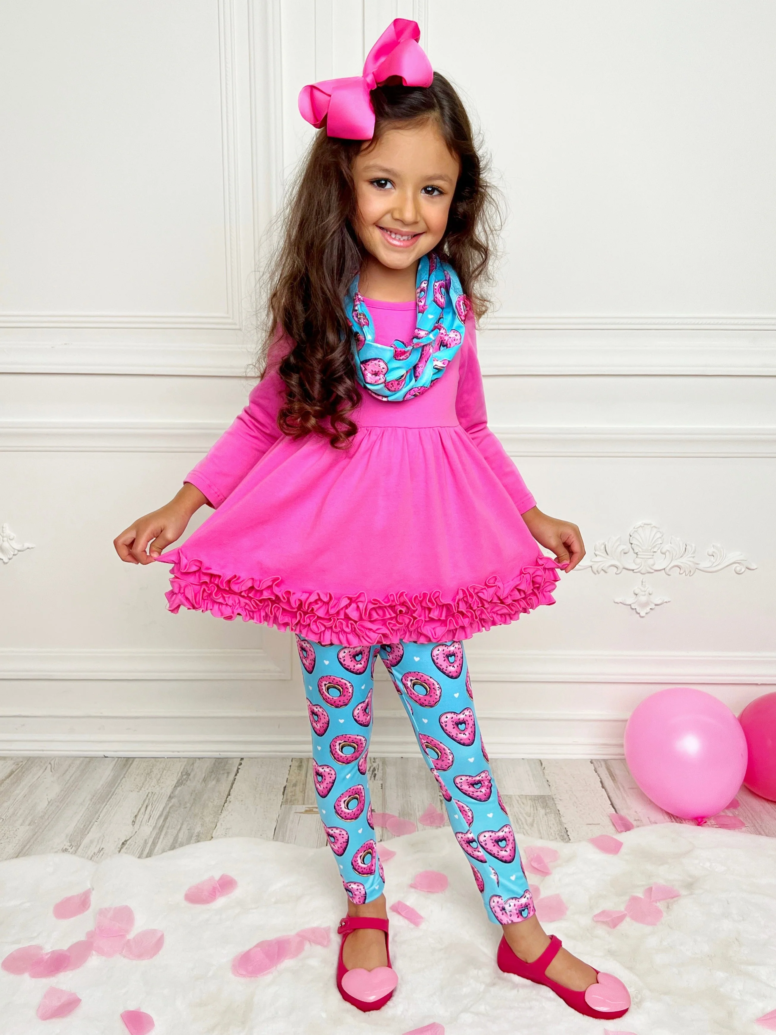 Sweet Donut Tunic, Scarf and Legging Set - Image 3