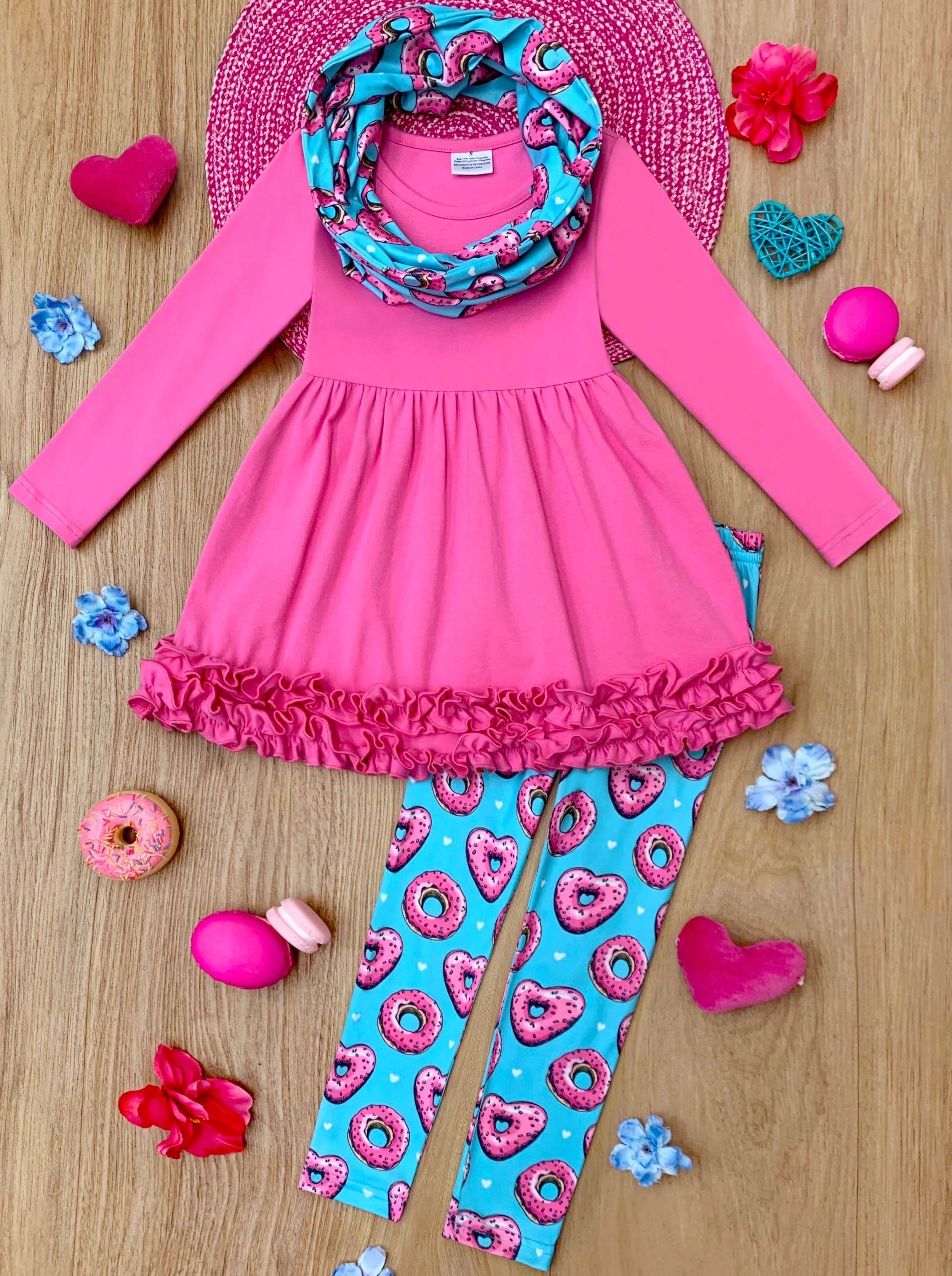Sweet Donut Tunic, Scarf and Legging Set - Image 4
