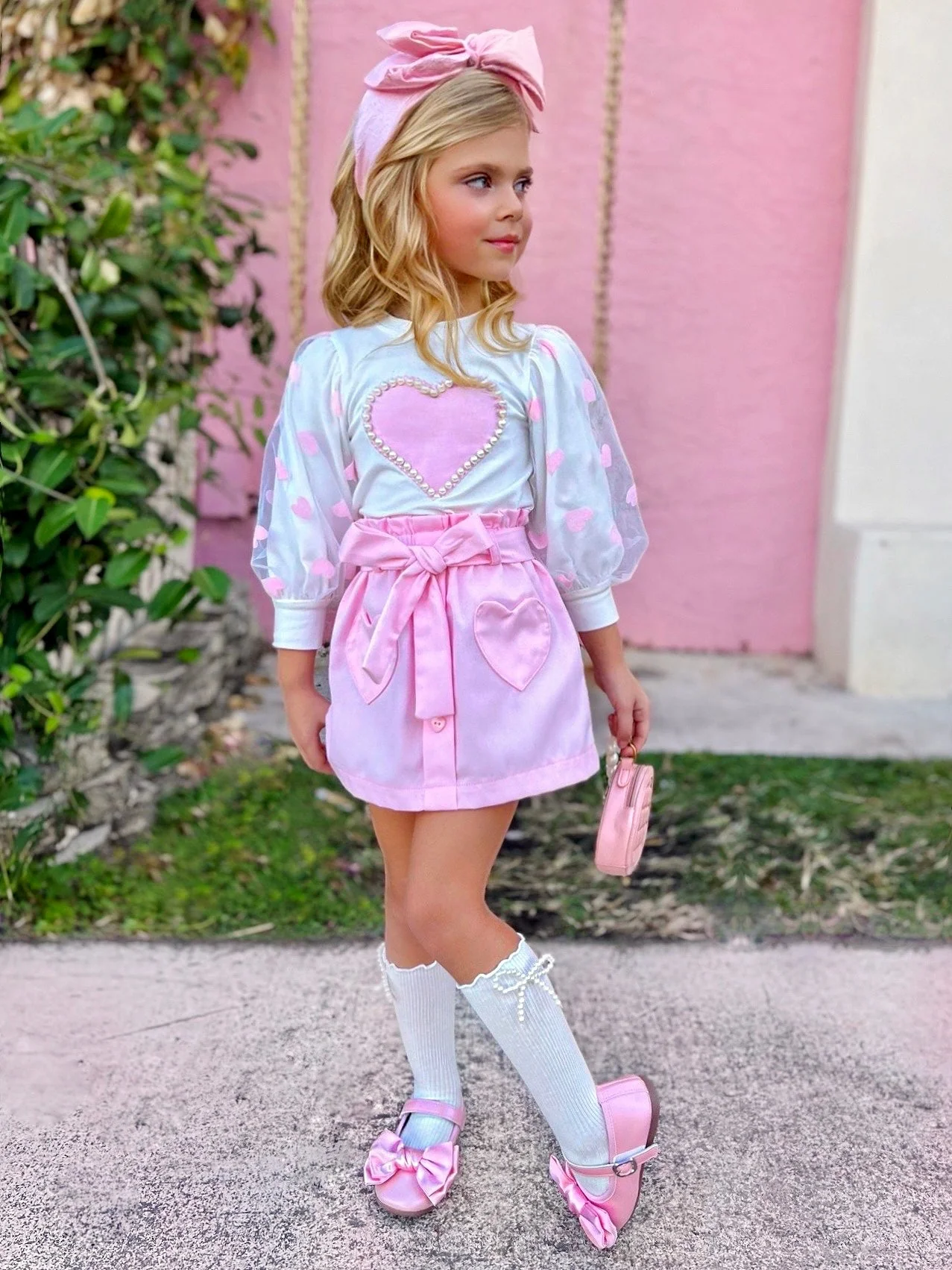 Cherished Cutie Tulle Sleeve Top and Skirt Set - Image 2