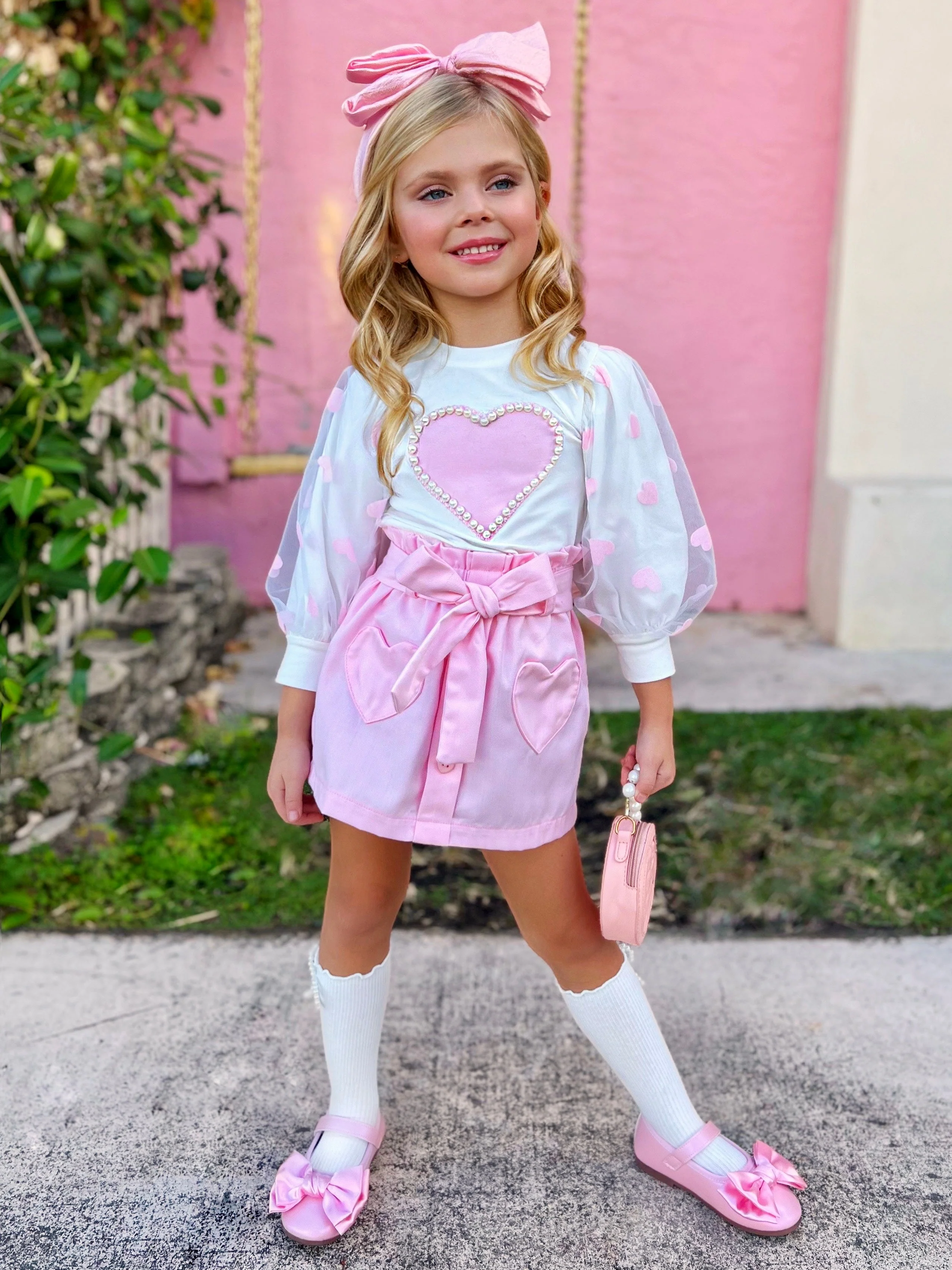Cherished Cutie Tulle Sleeve Top and Skirt Set - Image 3