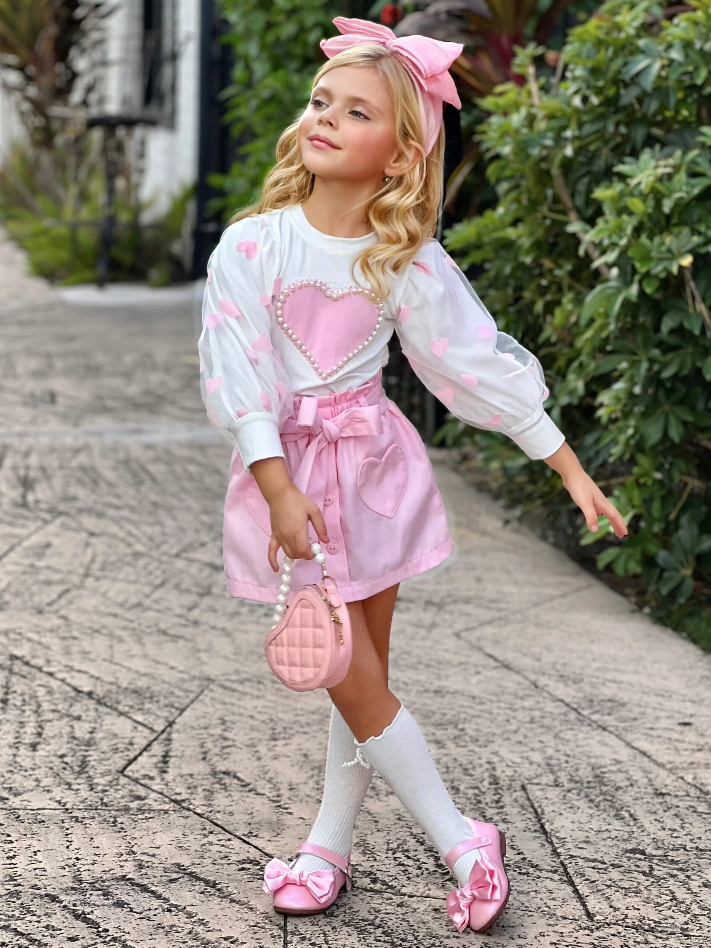 Cherished Cutie Tulle Sleeve Top and Skirt Set - Image 4