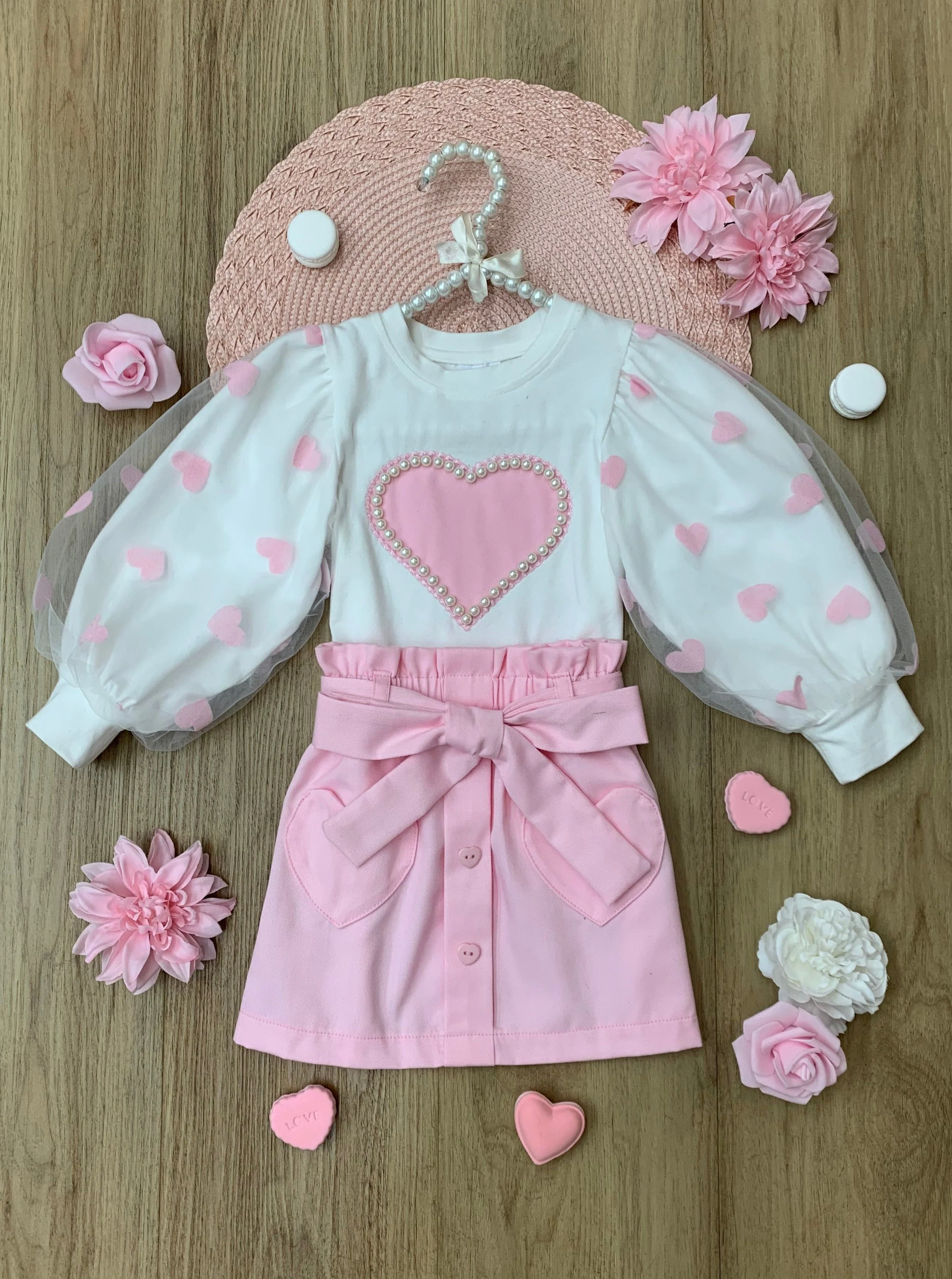 Cherished Cutie Tulle Sleeve Top and Skirt Set - Image 5
