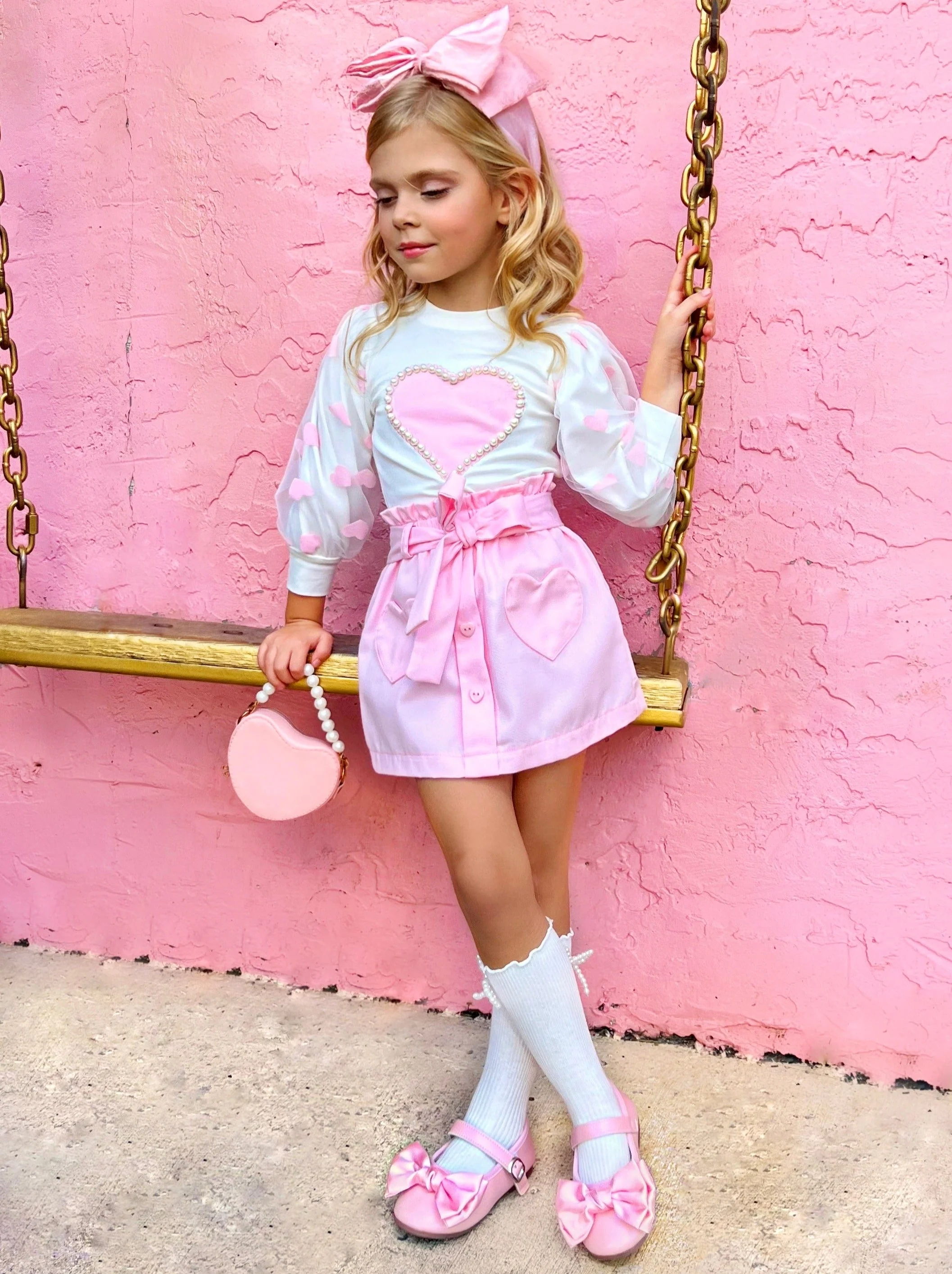 Cherished Cutie Tulle Sleeve Top and Skirt Set - Image 6