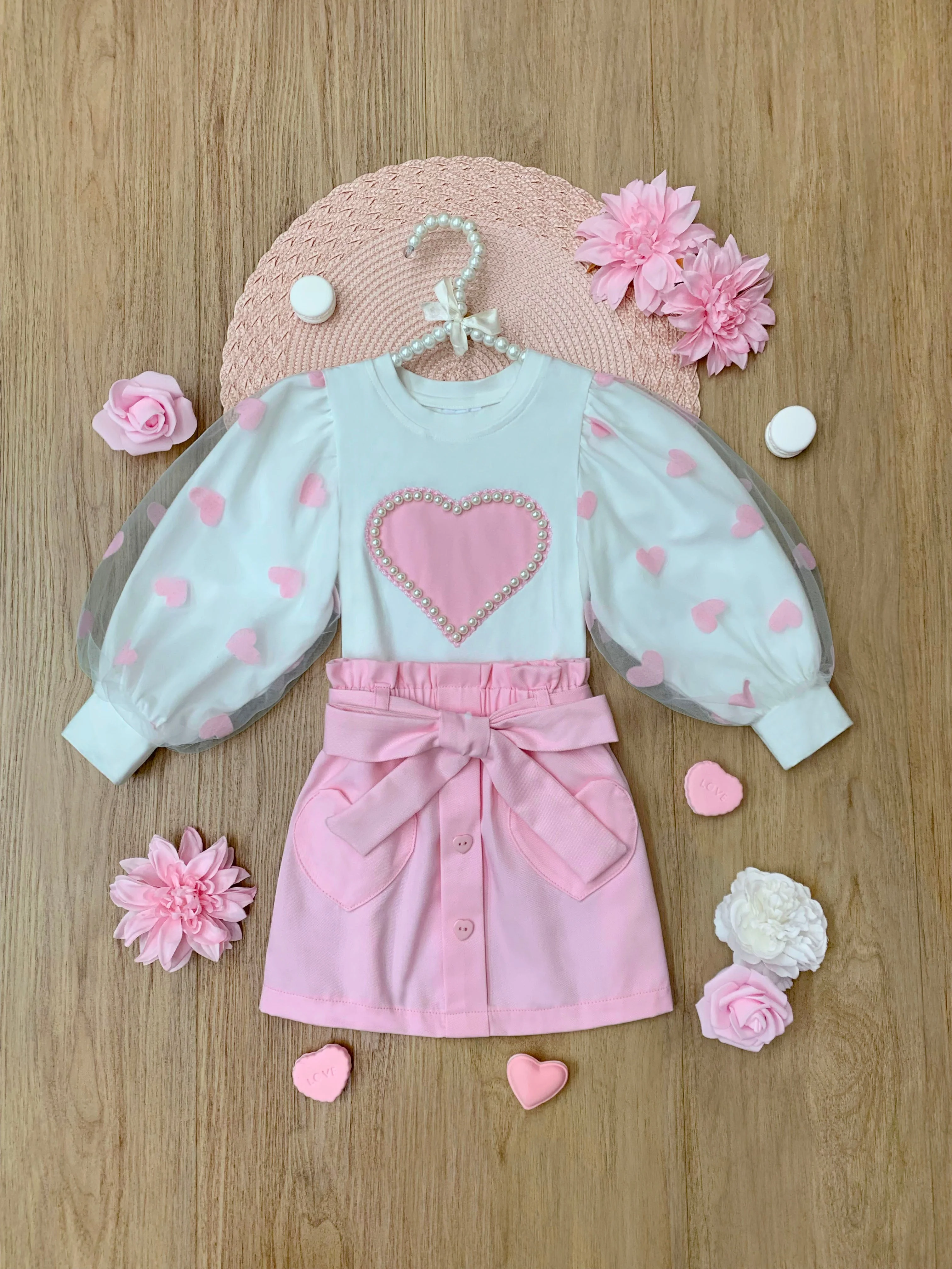 Cherished Cutie Tulle Sleeve Top and Skirt Set - Image 7