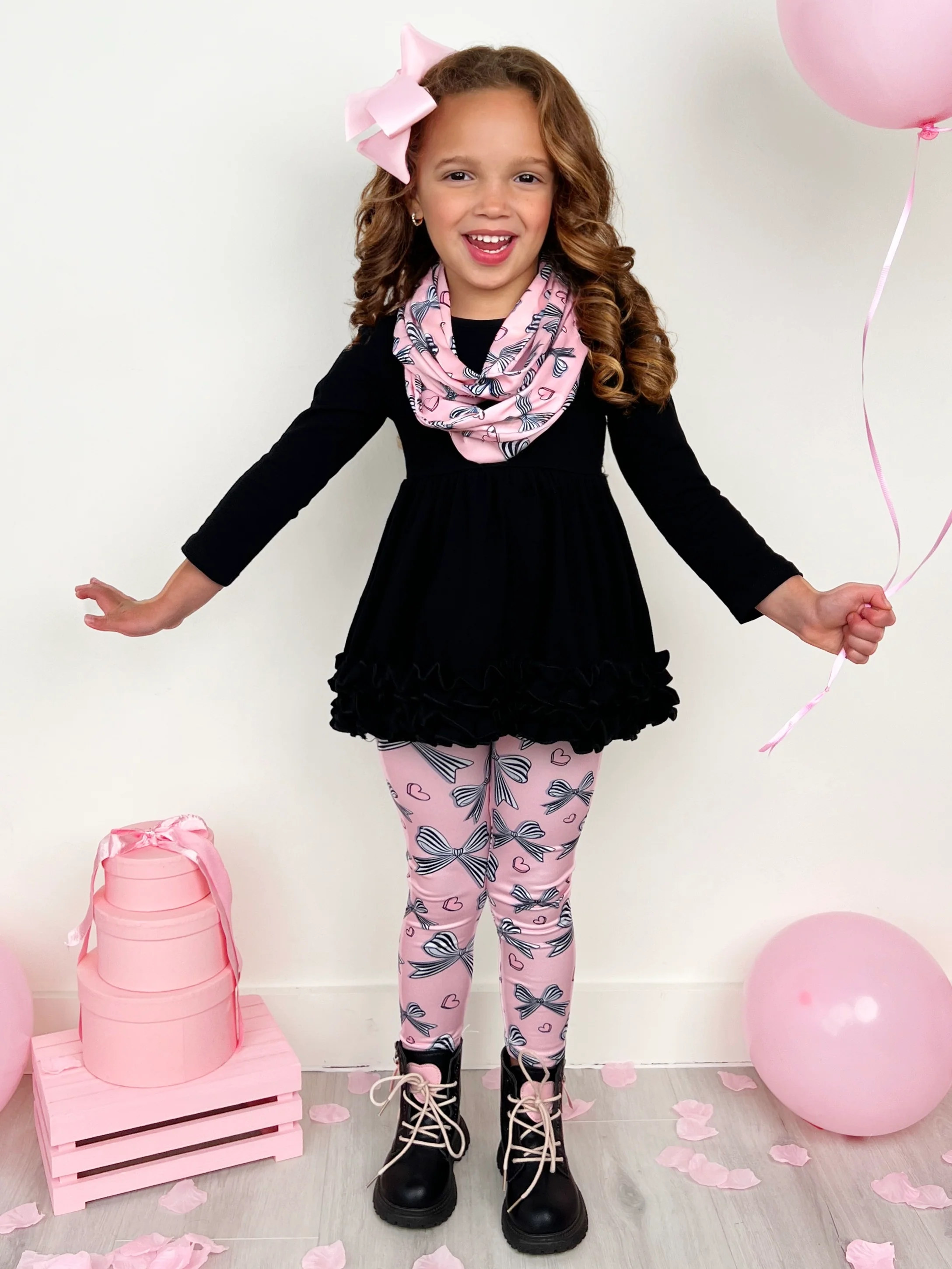 Heart and Soul Tunic, Scarf and Bows Legging Set - Image 5