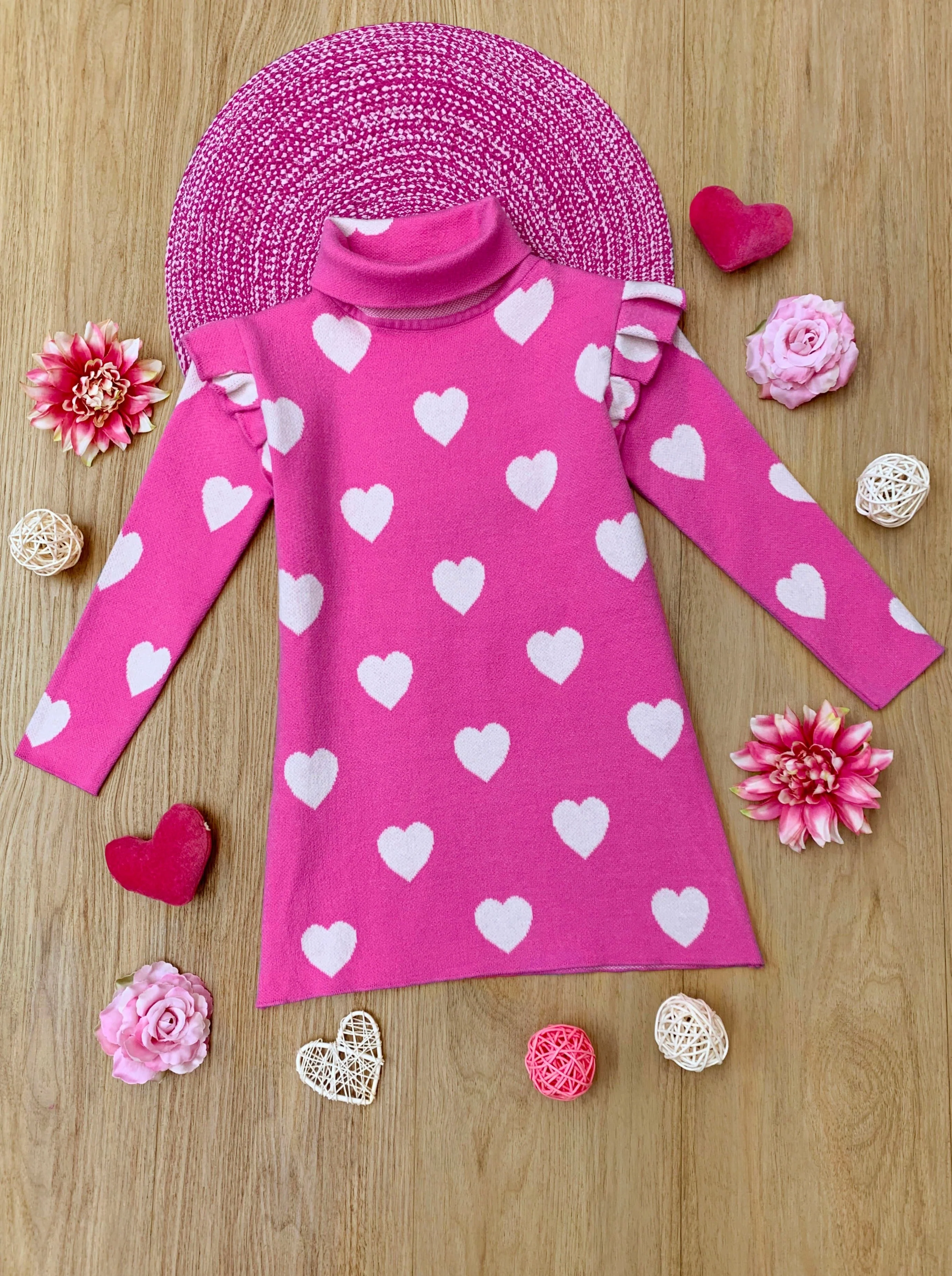 Warms My Heart Hot Pink Sweater Dress - Image 3