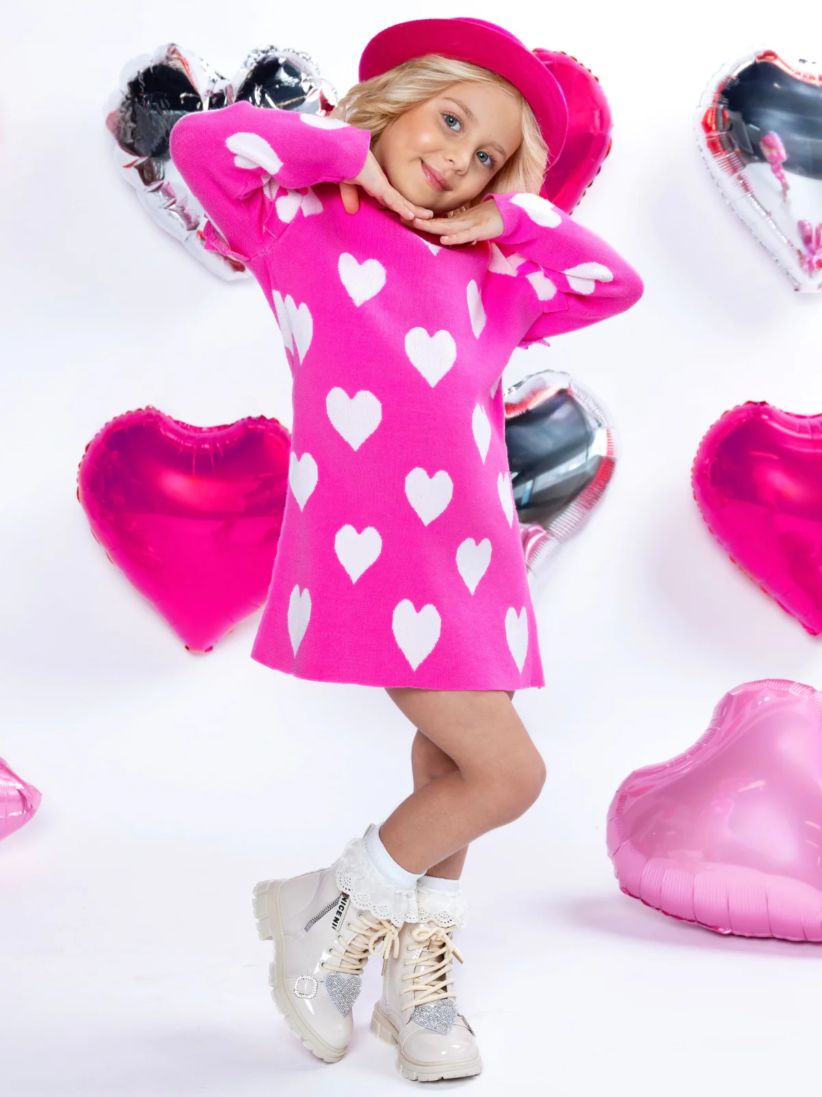 Warms My Heart Hot Pink Sweater Dress - Image 7