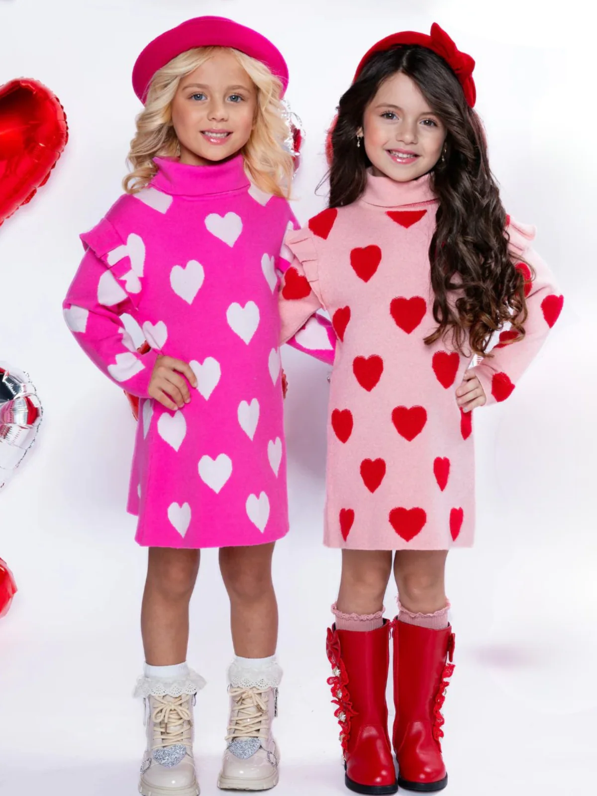 Warms My Heart Pink Heart Sweater Dress - Image 2