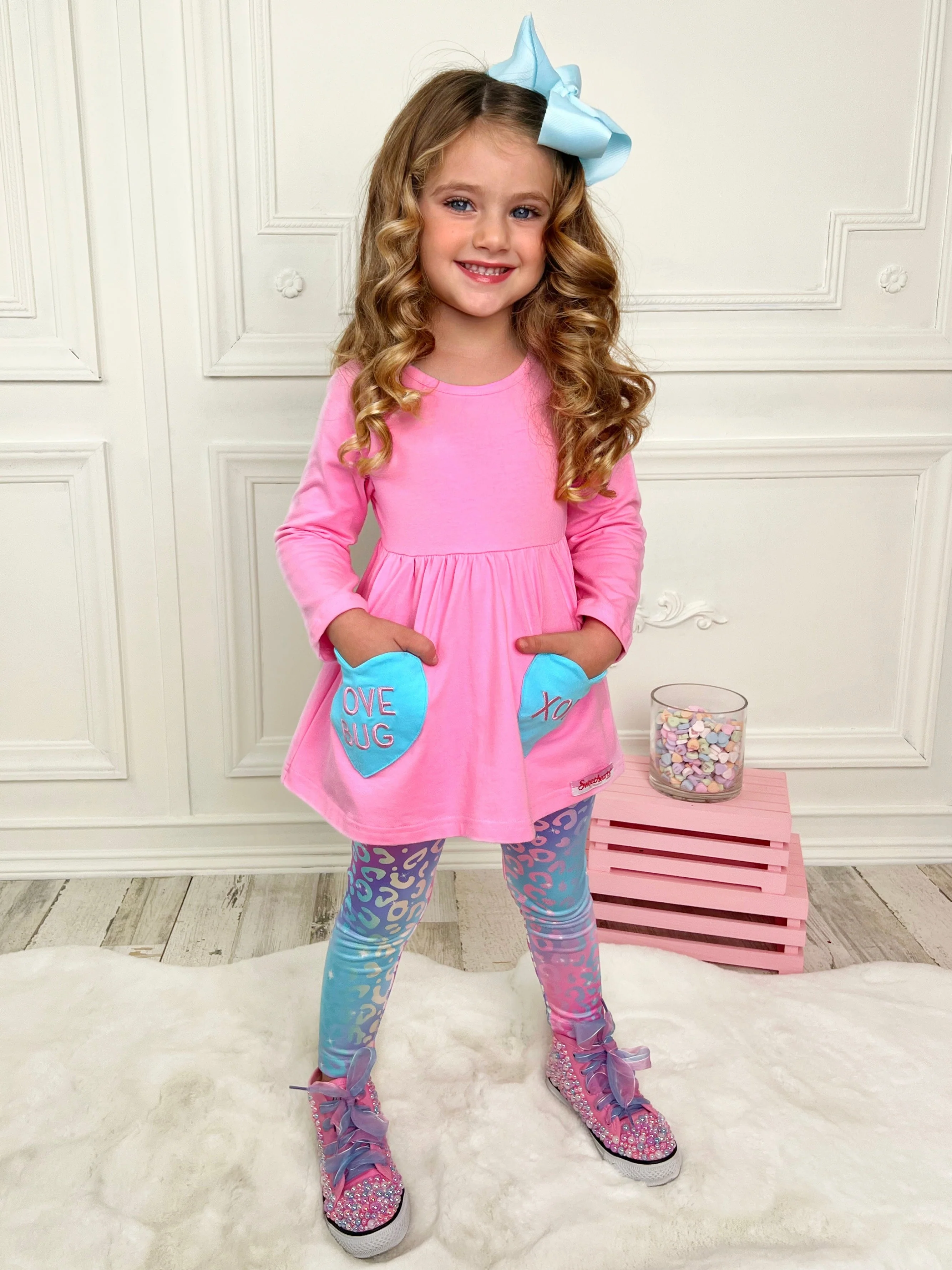 Sweethearts Love Bug Top & Leopard Legging Set - Image 3