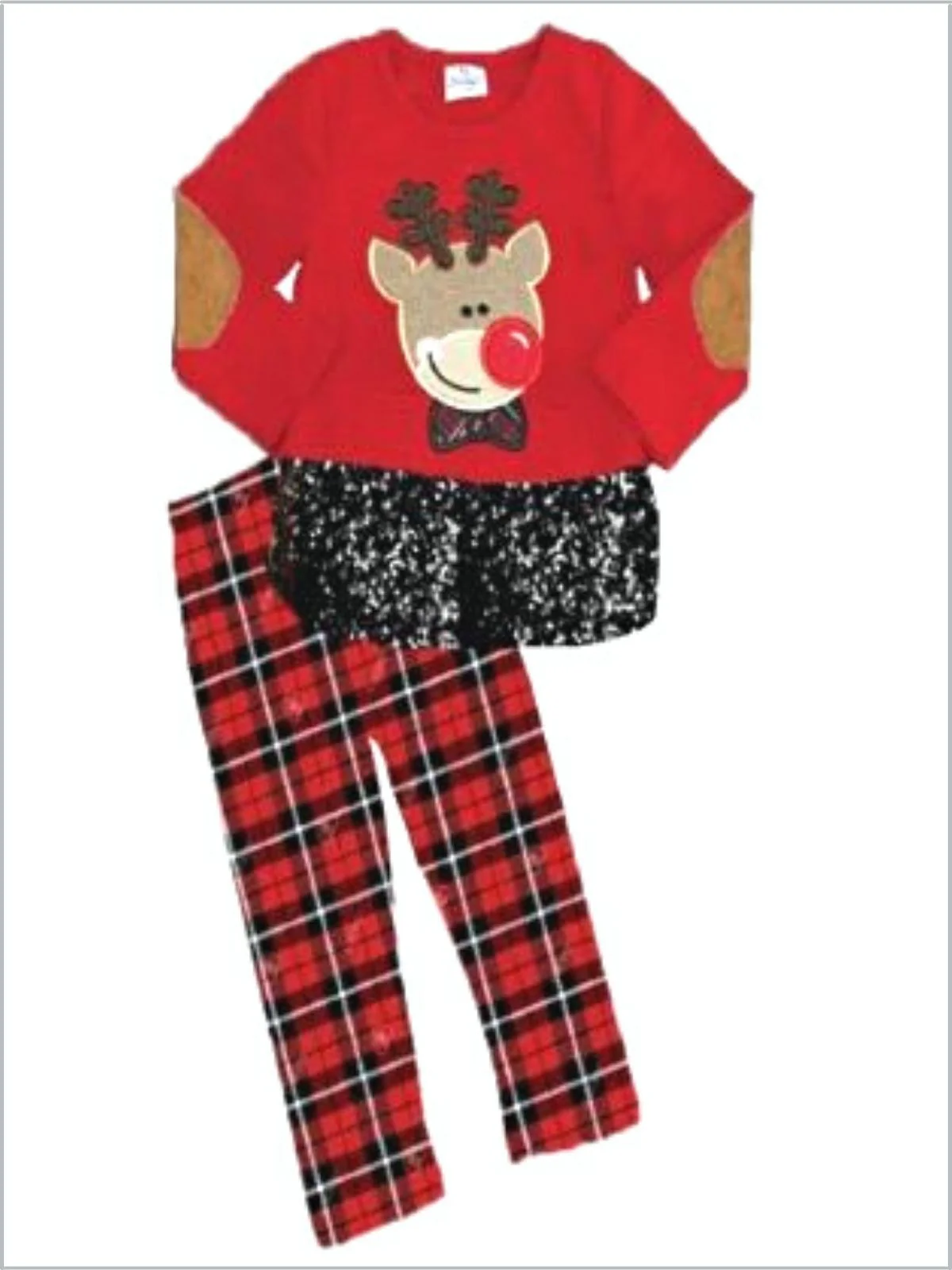 Very Shiny Nose Sparkle Plaid Legging Set - Image 2