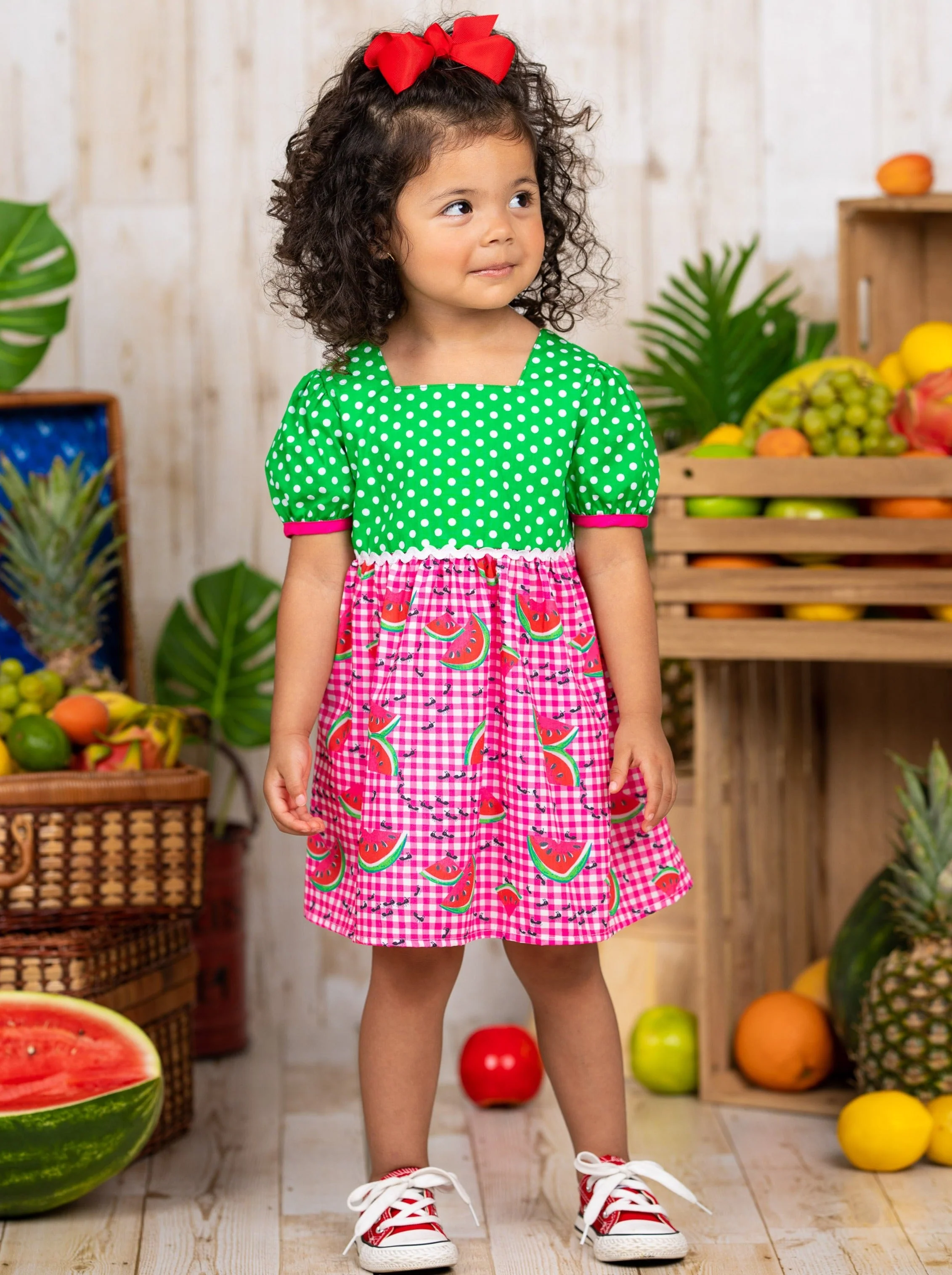 Watermelon Delight Checkered Dress - Image 3