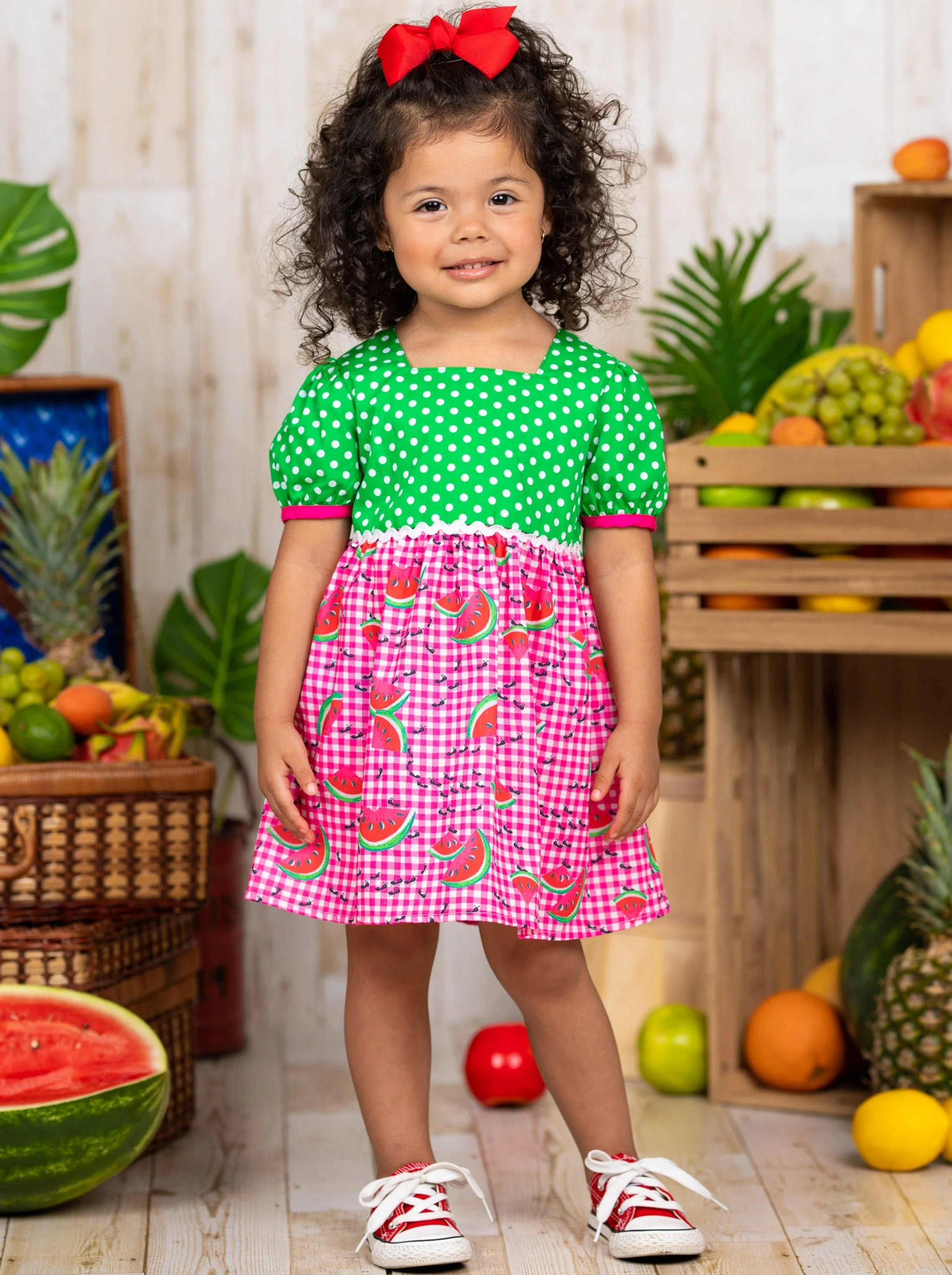 Watermelon Delight Checkered Dress - Image 4