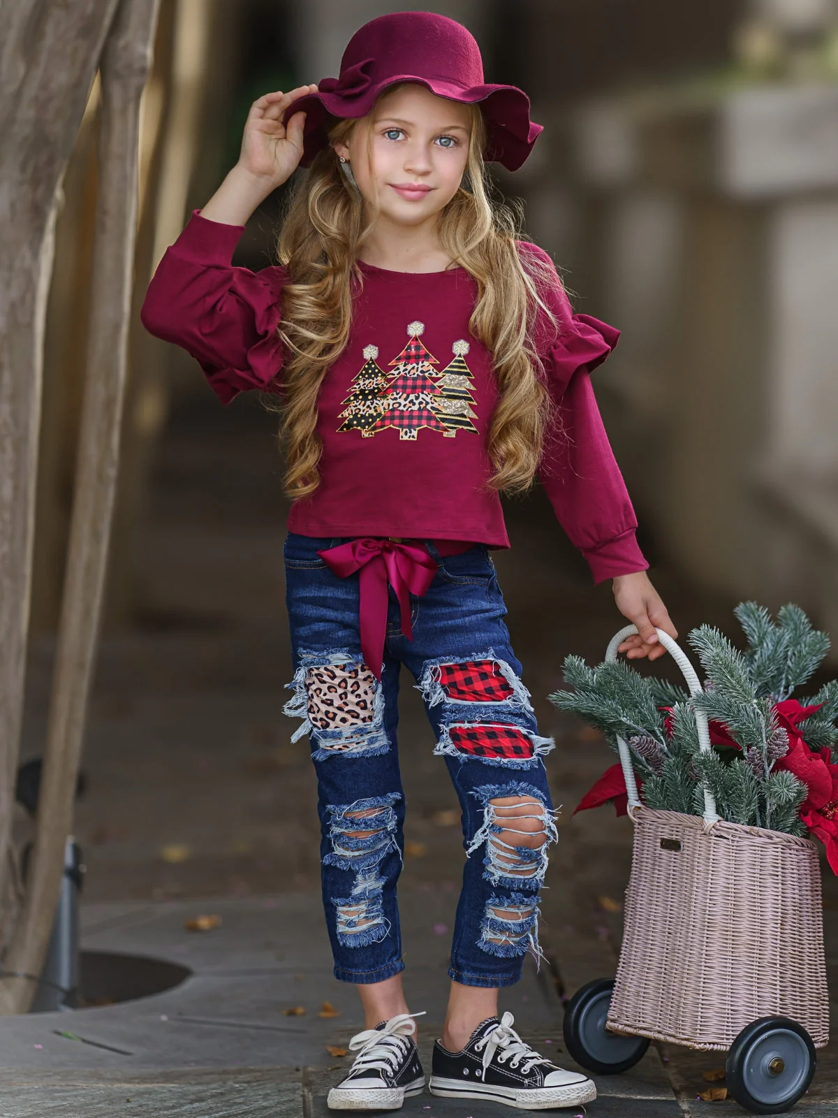 Great Chemis-Tree Patched Jeans Set - Image 2