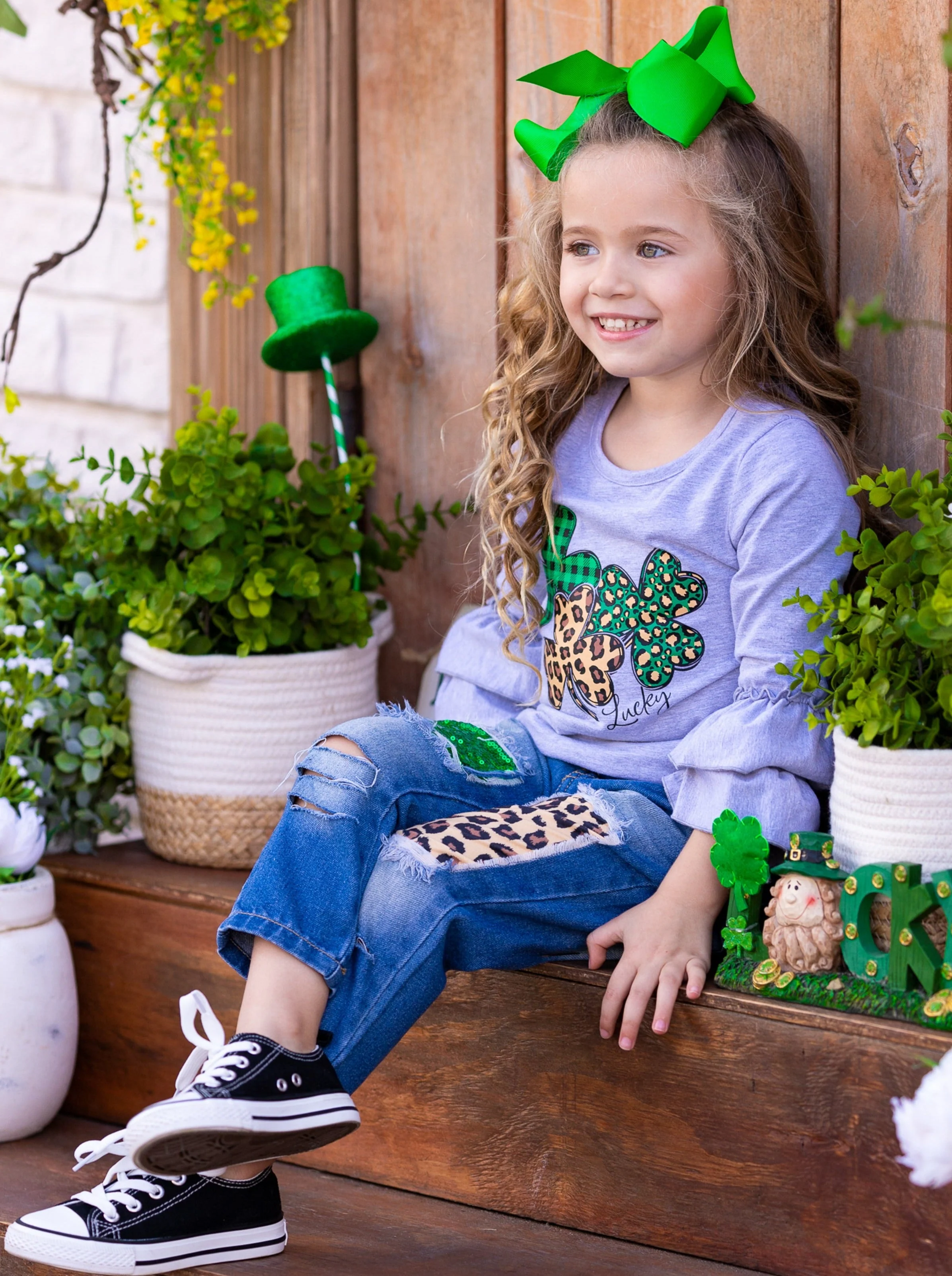 Wild Clover Patched Jeans Set - Image 4