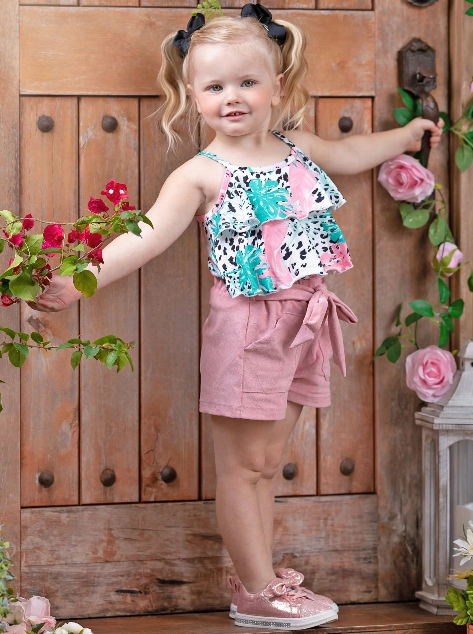 Wild Tropics Belted Shorts Set - Image 2