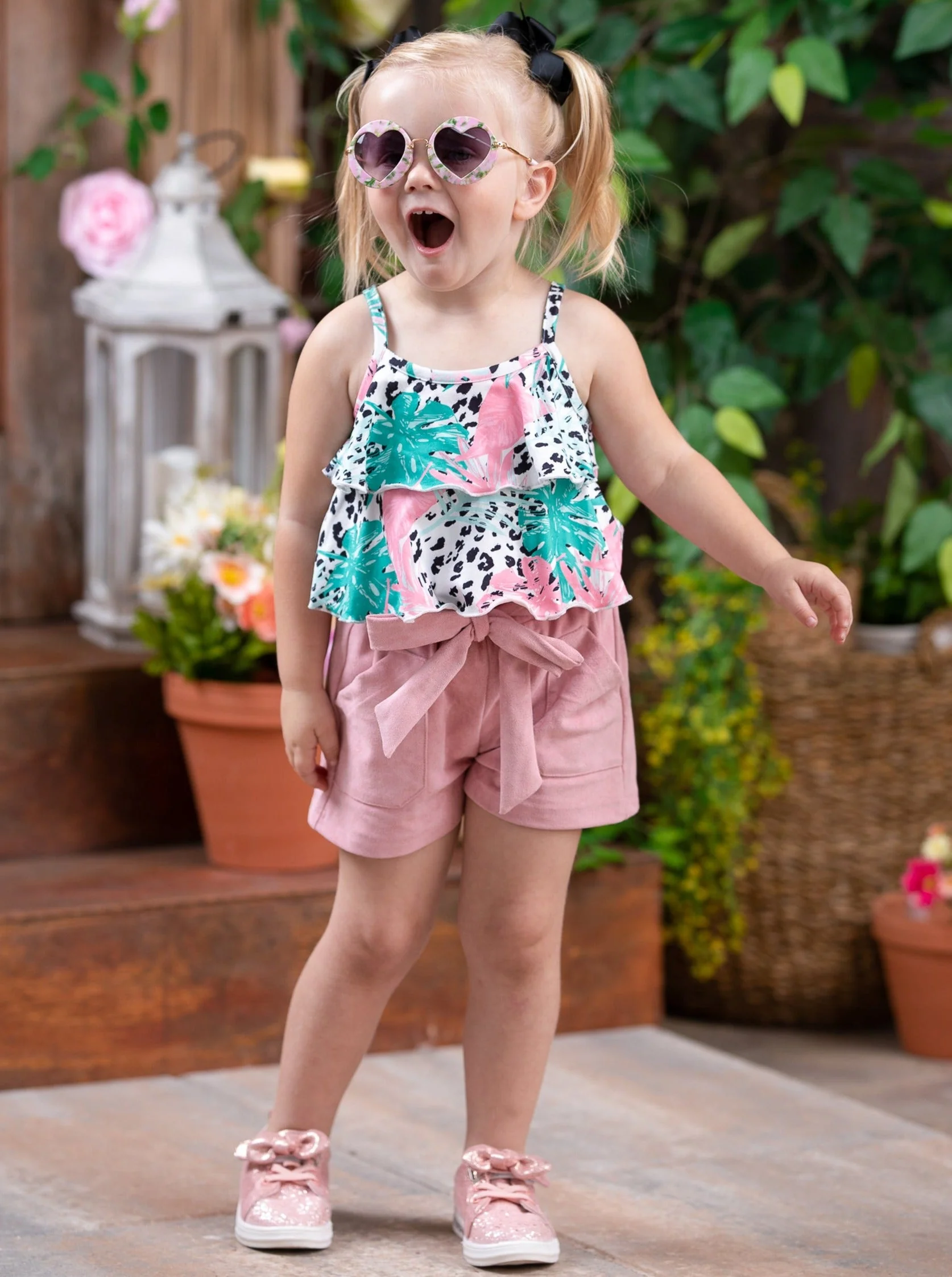 Wild Tropics Belted Shorts Set - Image 3
