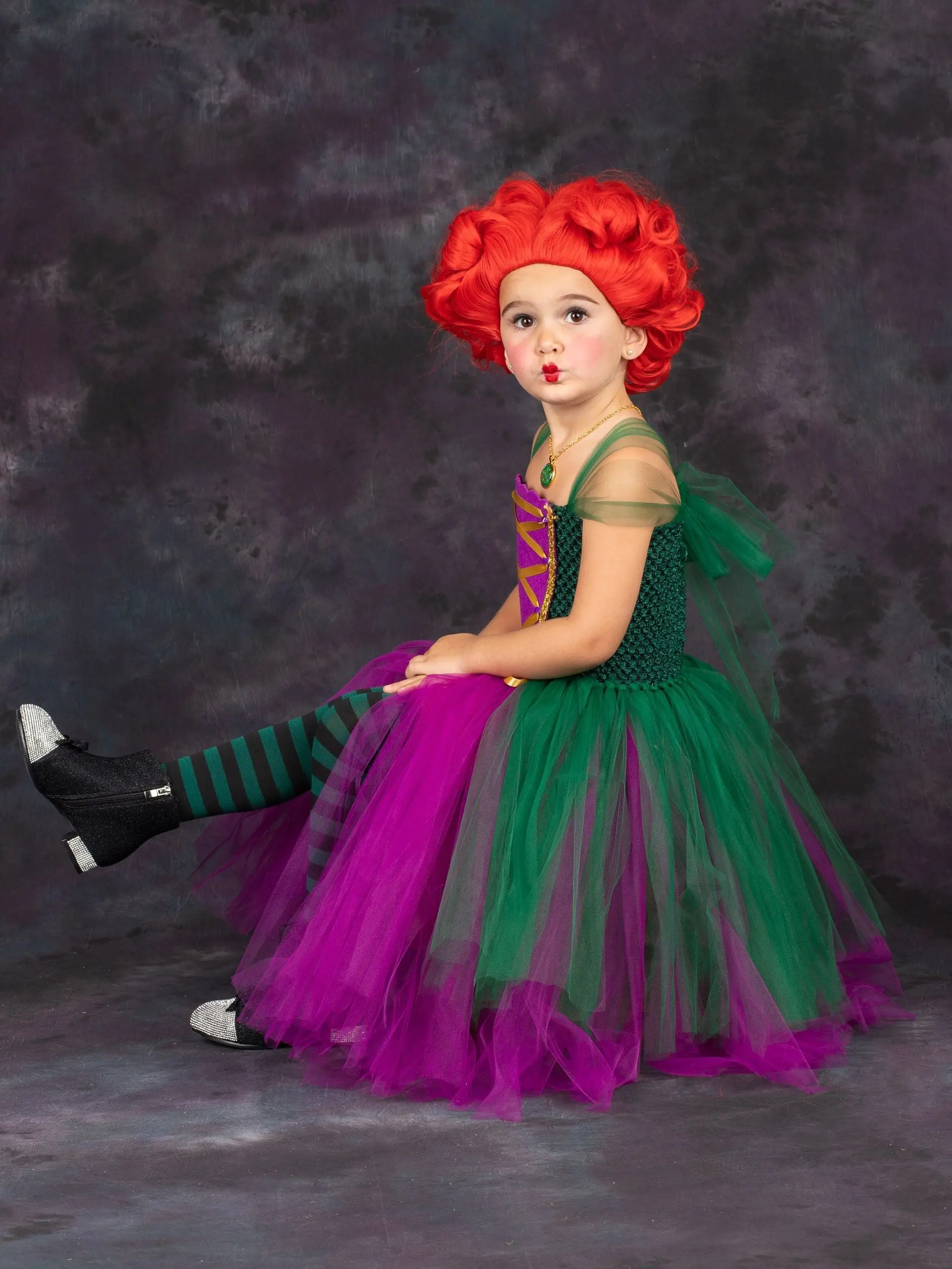 Girls Winifred Sanderson Witch Tutu Costume Dress - Image 3