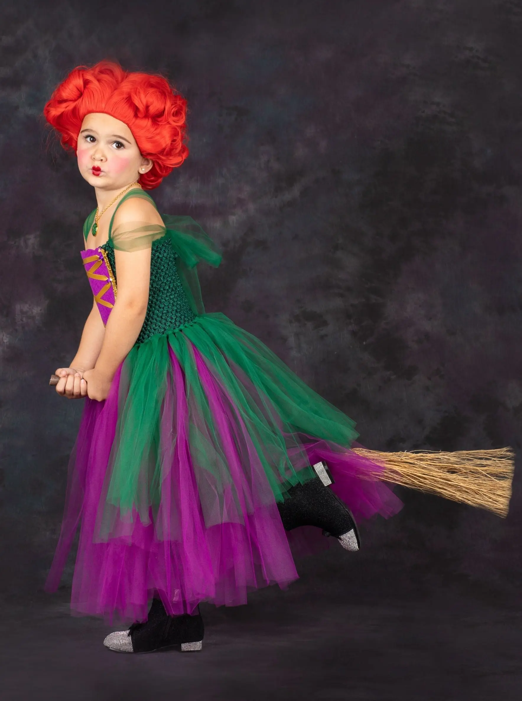 Girls Winifred Sanderson Witch Tutu Costume Dress - Image 4
