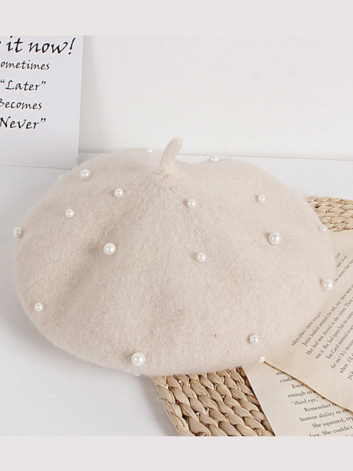 Always Stylin' Wool Pearl Beret - Image 6
