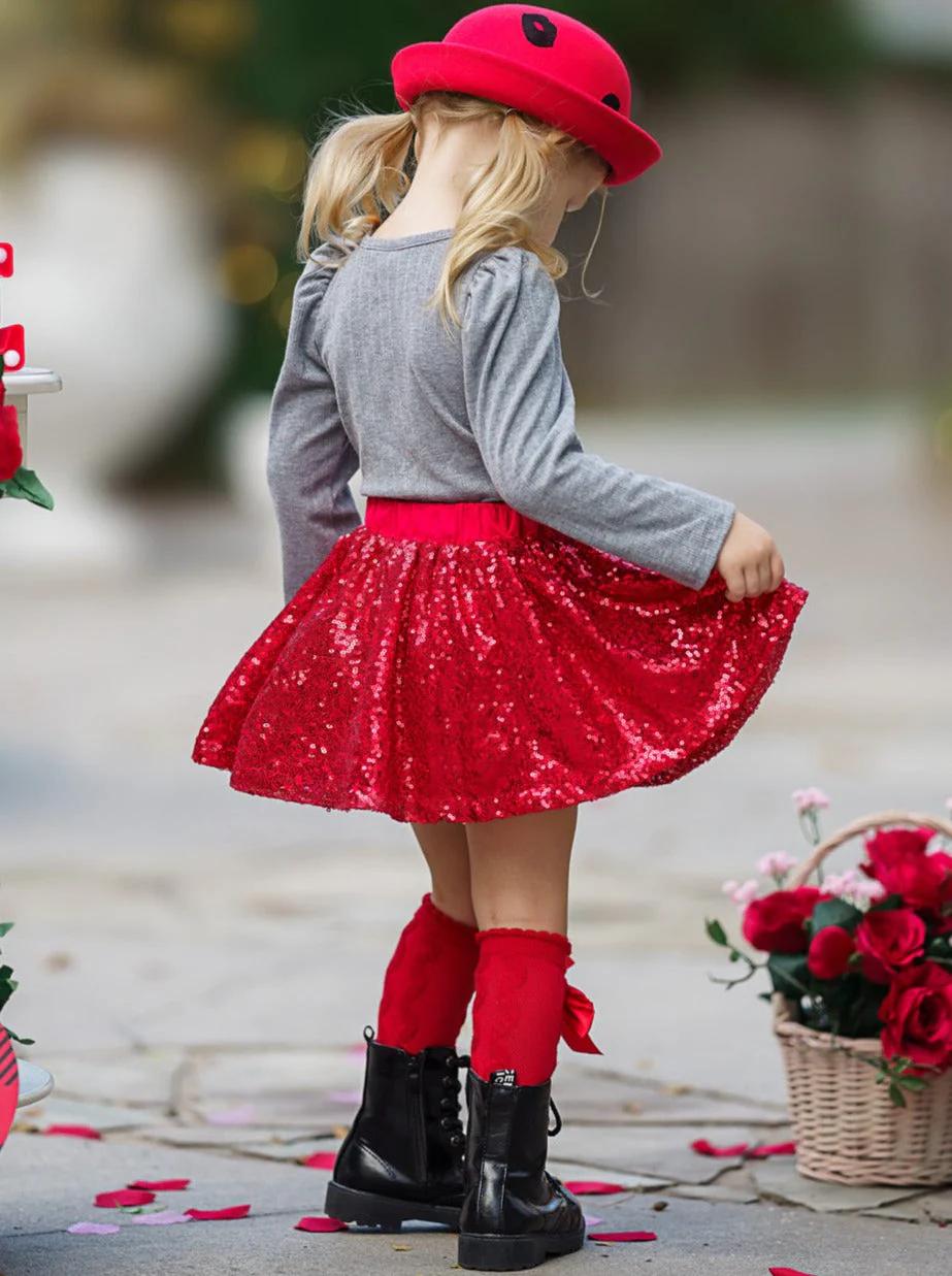 XOXO Sparkle Sequin Skirt Set - Image 5