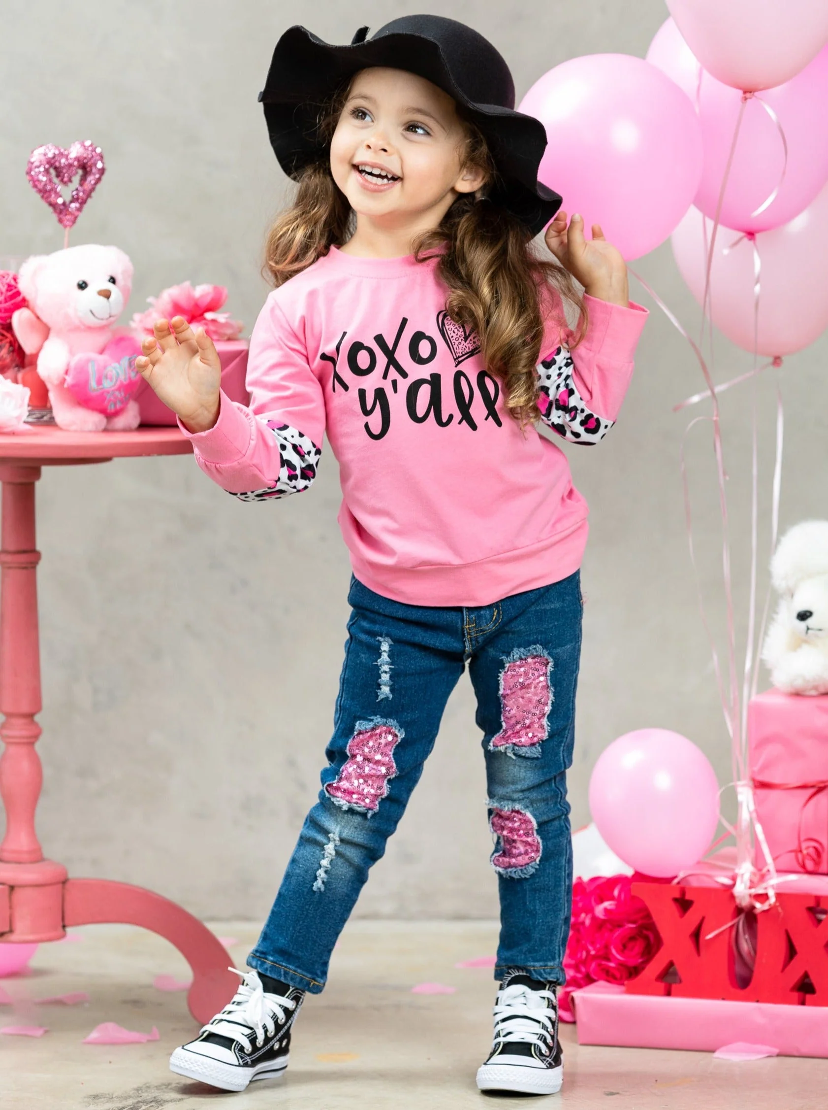XOXO Y'all Patched Jeans Set - Image 2