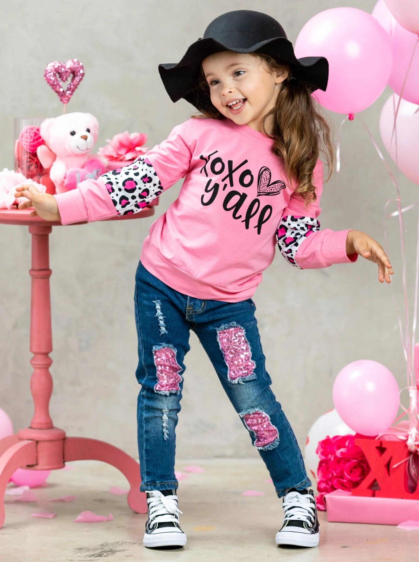 XOXO Y'all Patched Jeans Set - Image 3