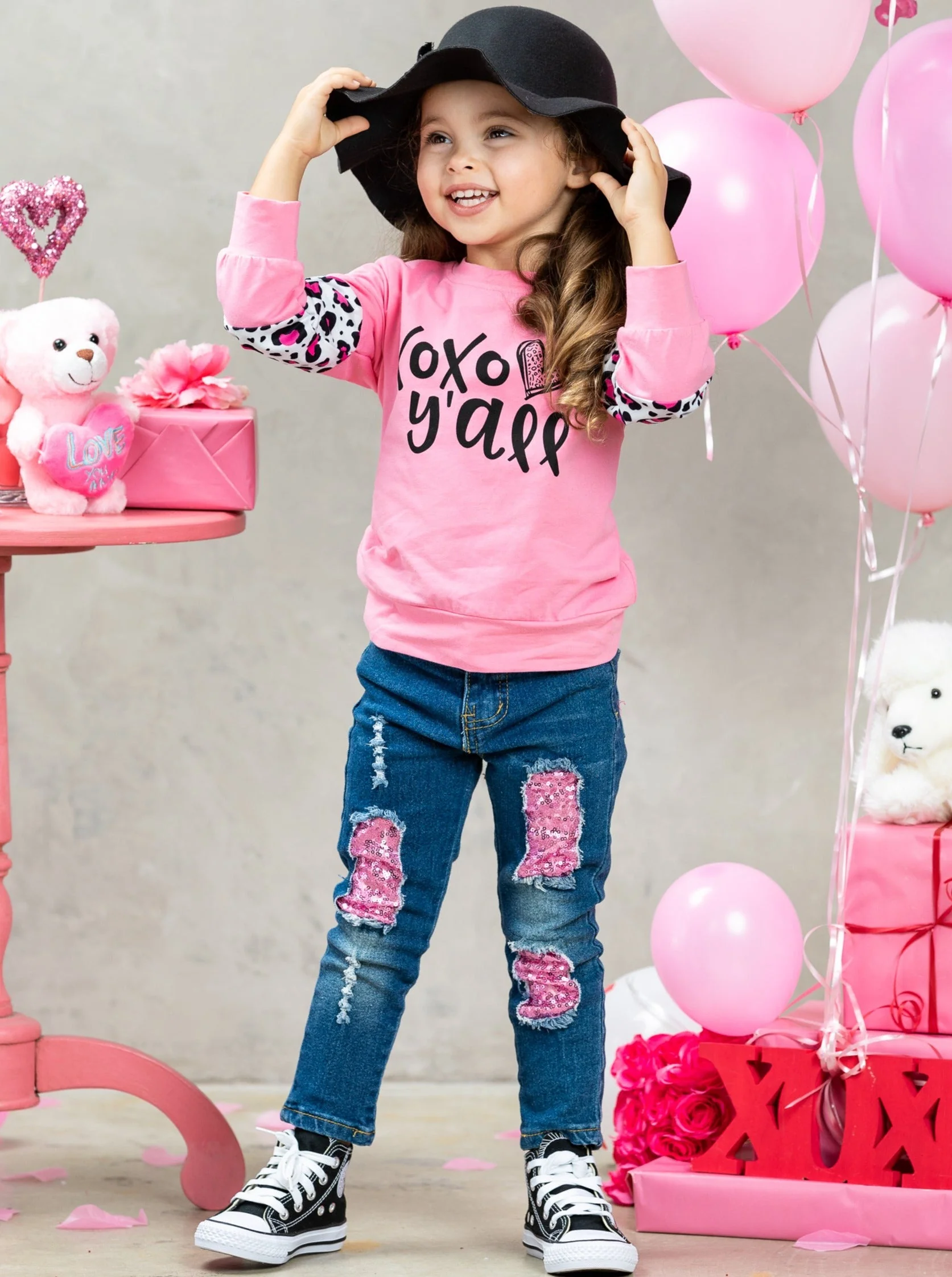 XOXO Y'all Patched Jeans Set - Image 6