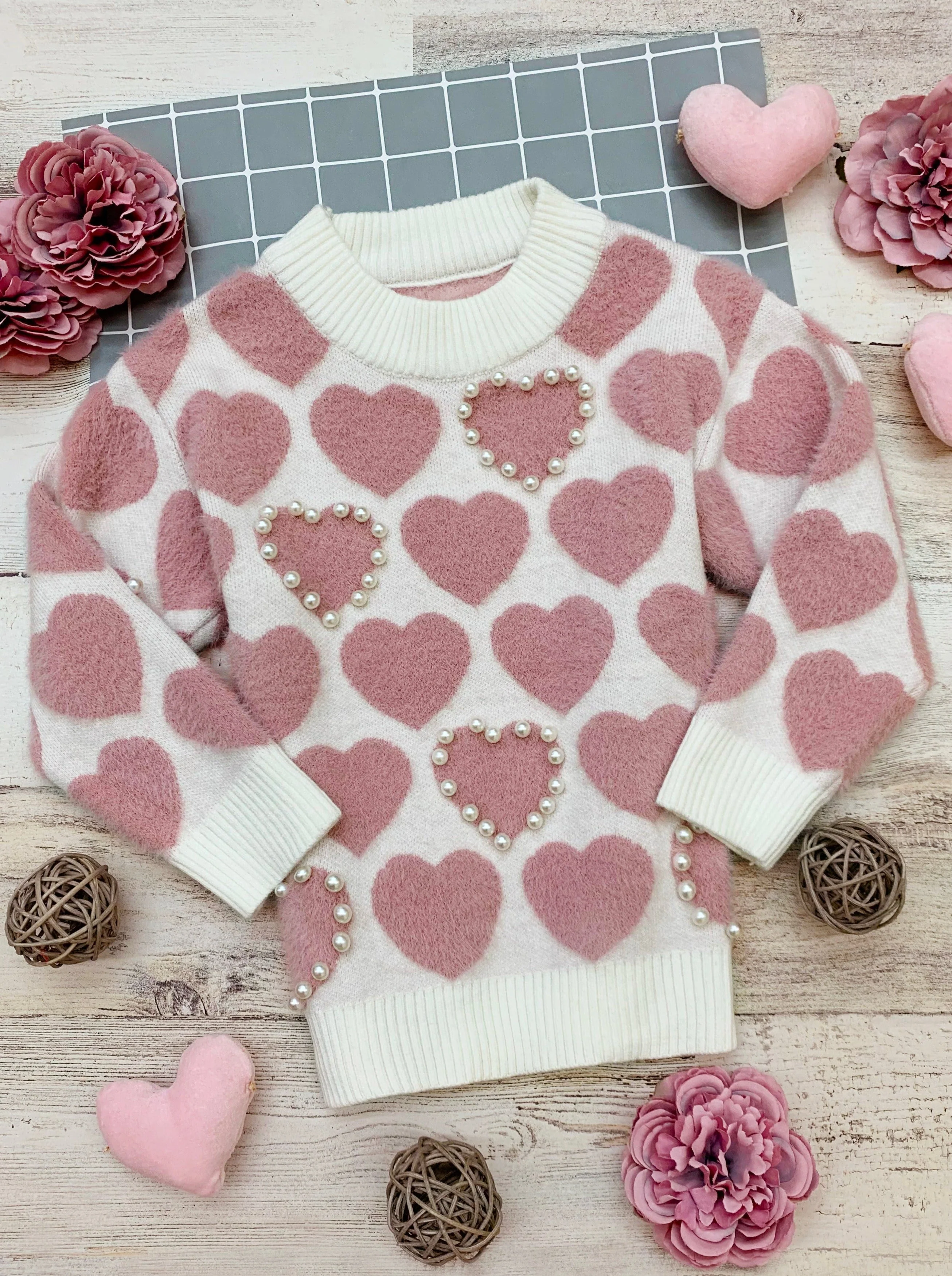 You Warm My Heart Pearl Knit Sweater - Image 2