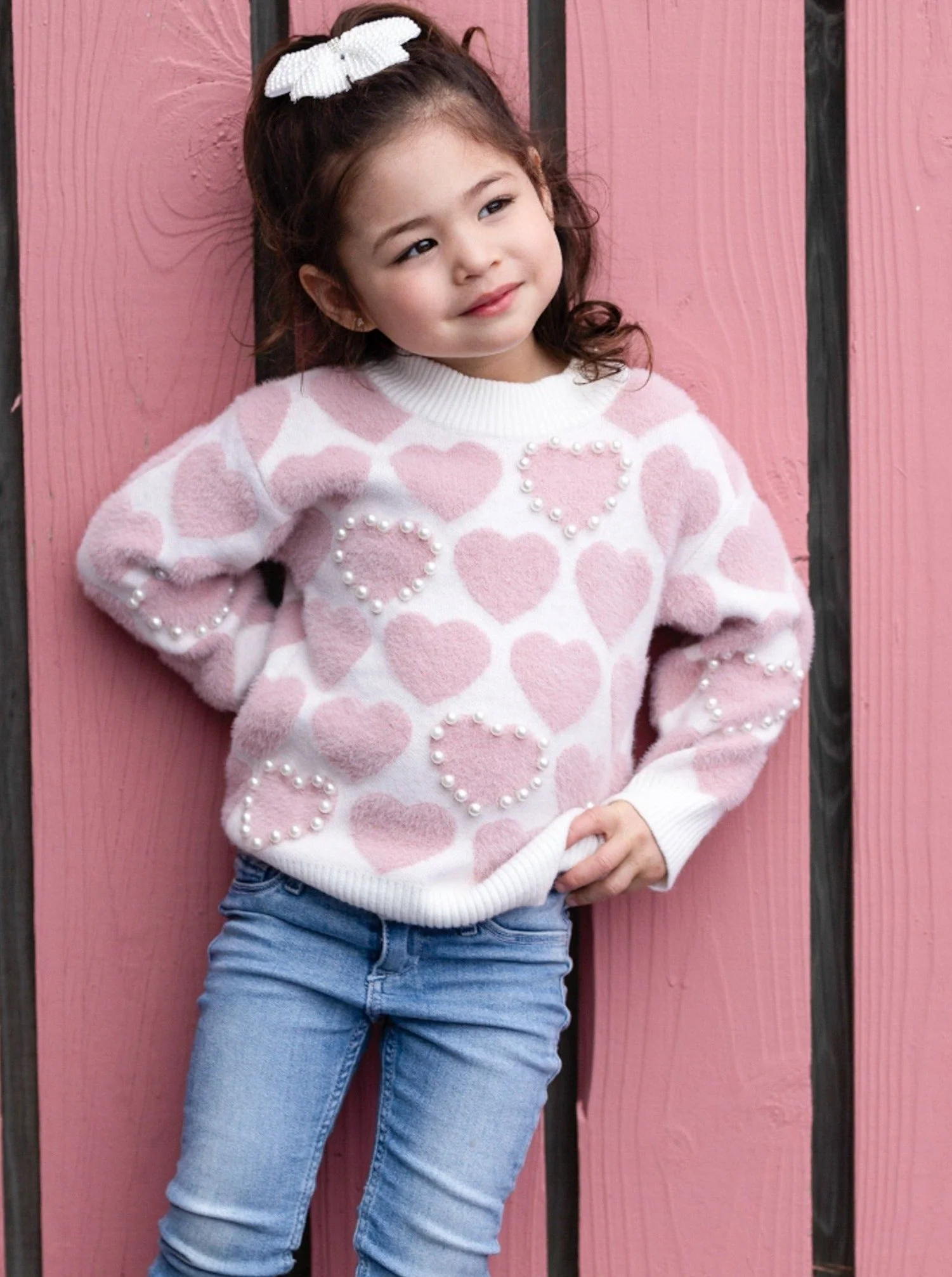 You Warm My Heart Pearl Knit Sweater - Image 3