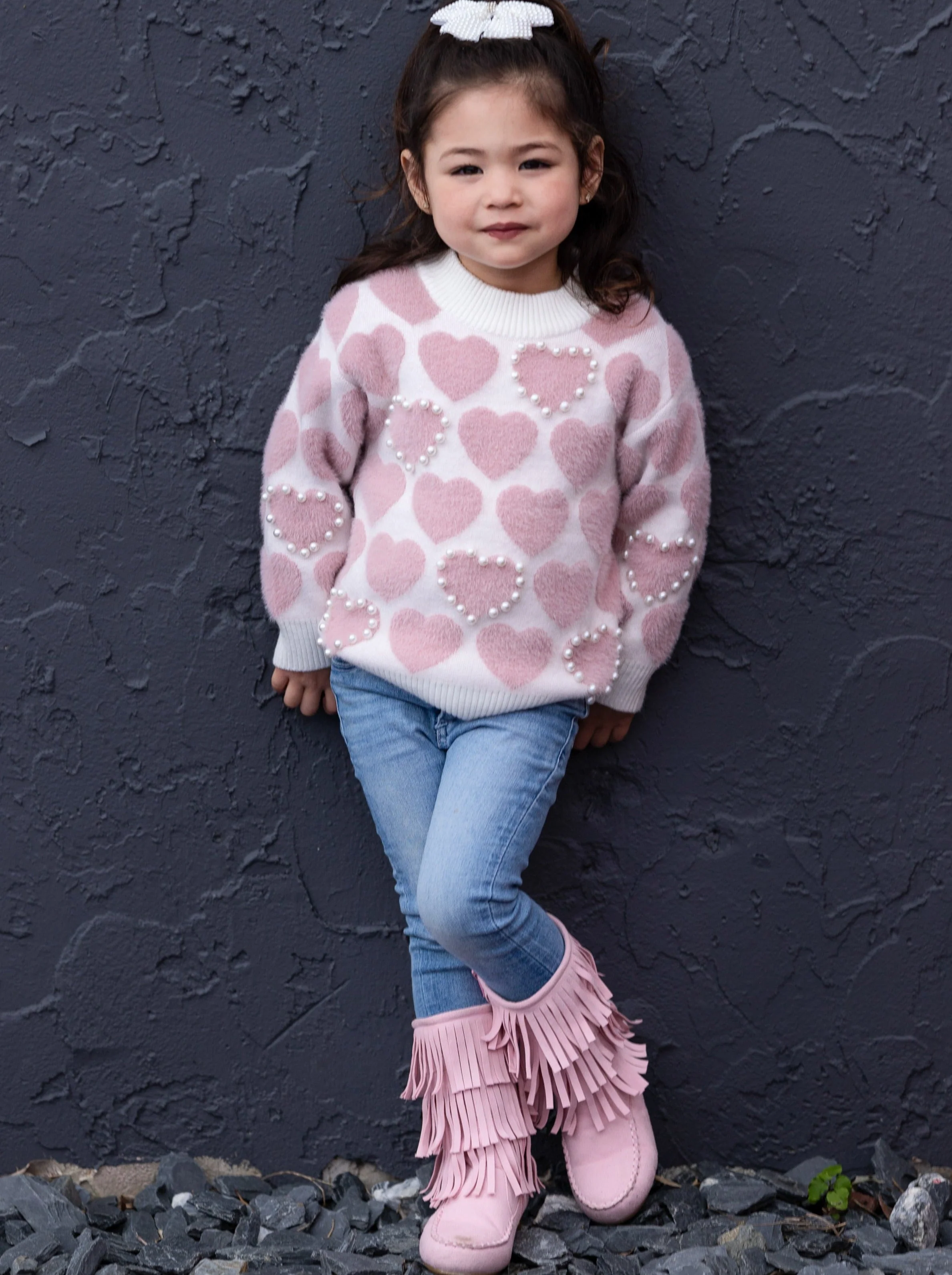 You Warm My Heart Pearl Knit Sweater - Image 4