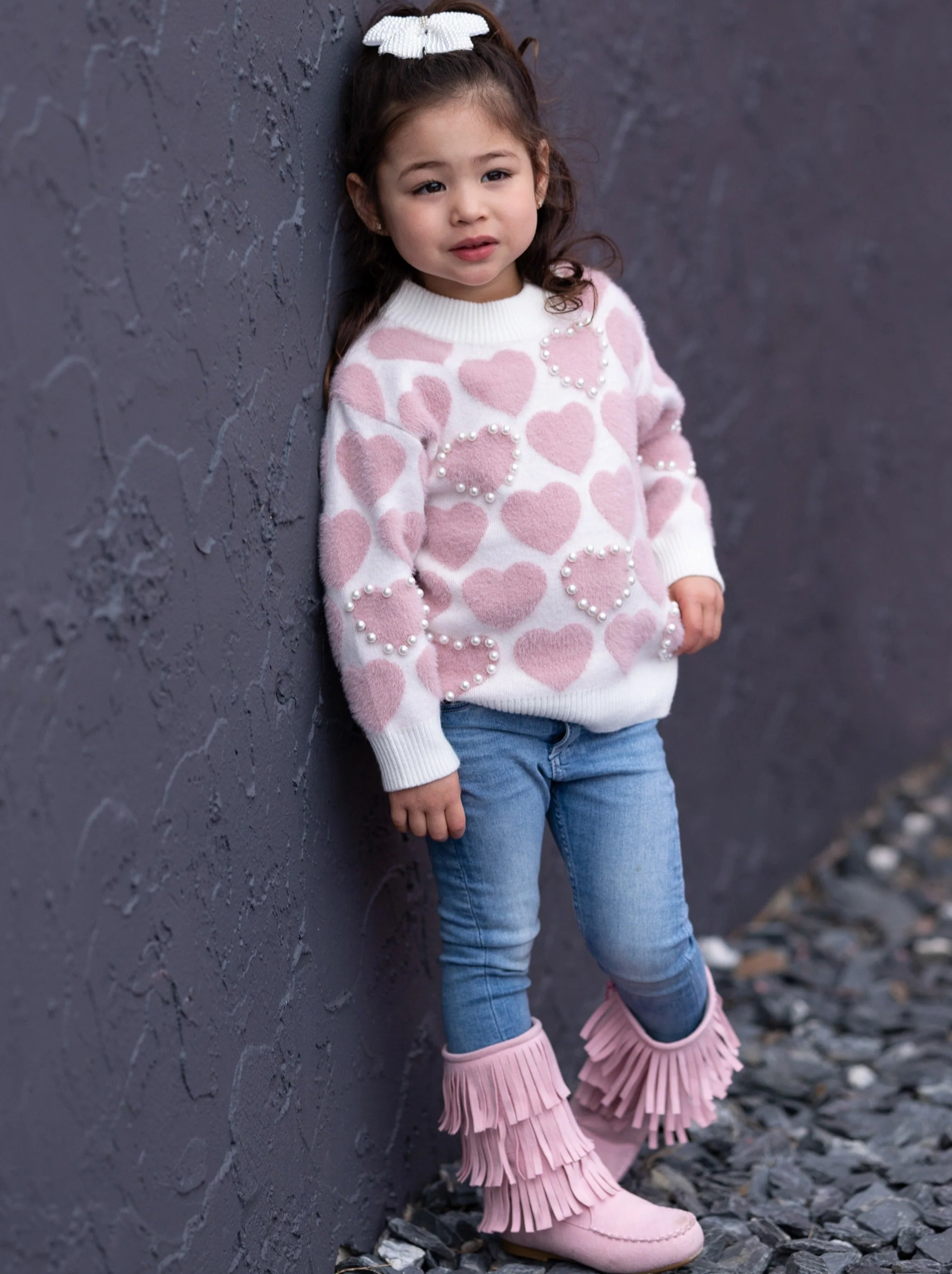 You Warm My Heart Pearl Knit Sweater - Image 6