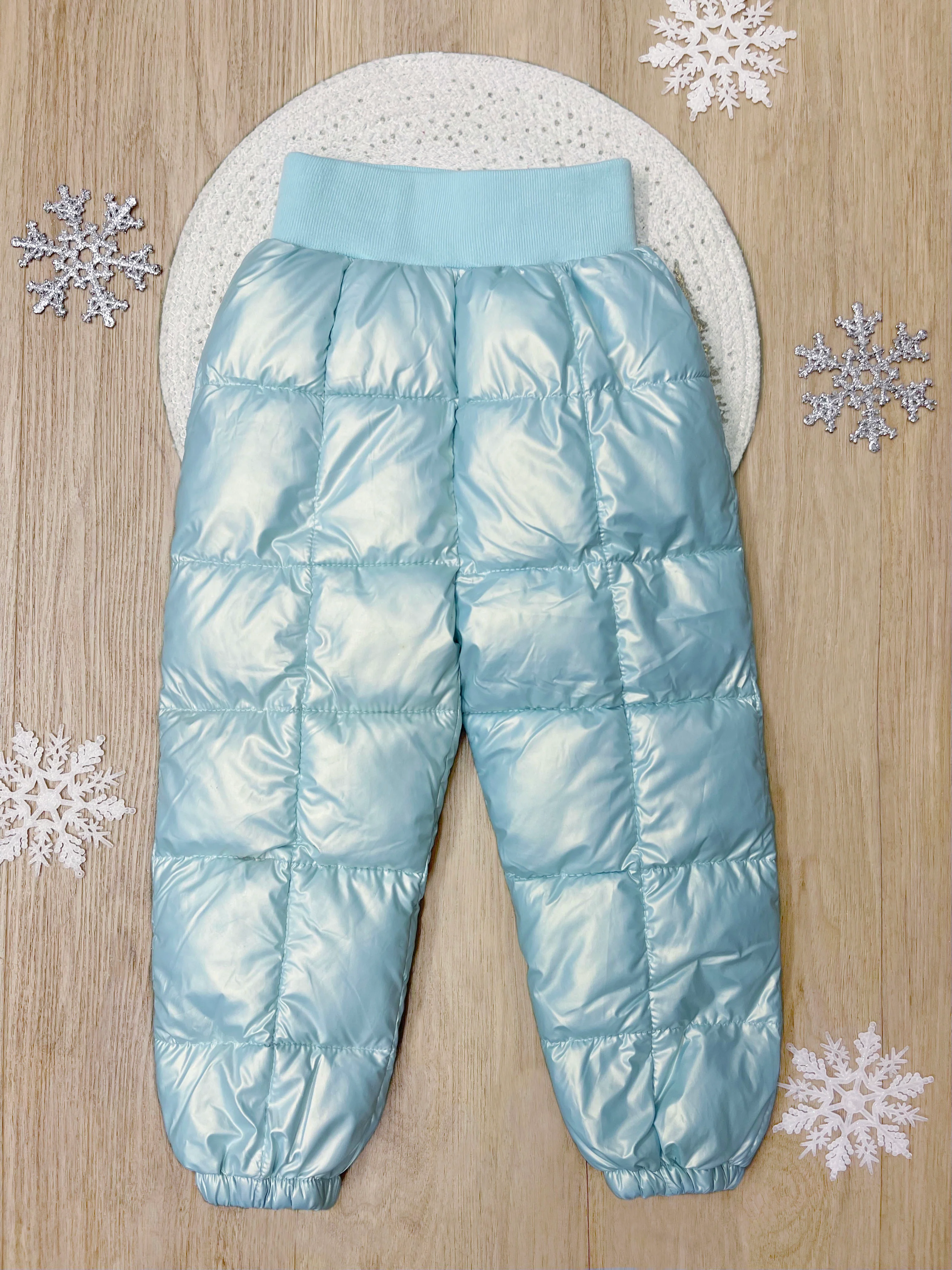 Glacier Puff Quilted Metallic Puffer Pants - Image 5