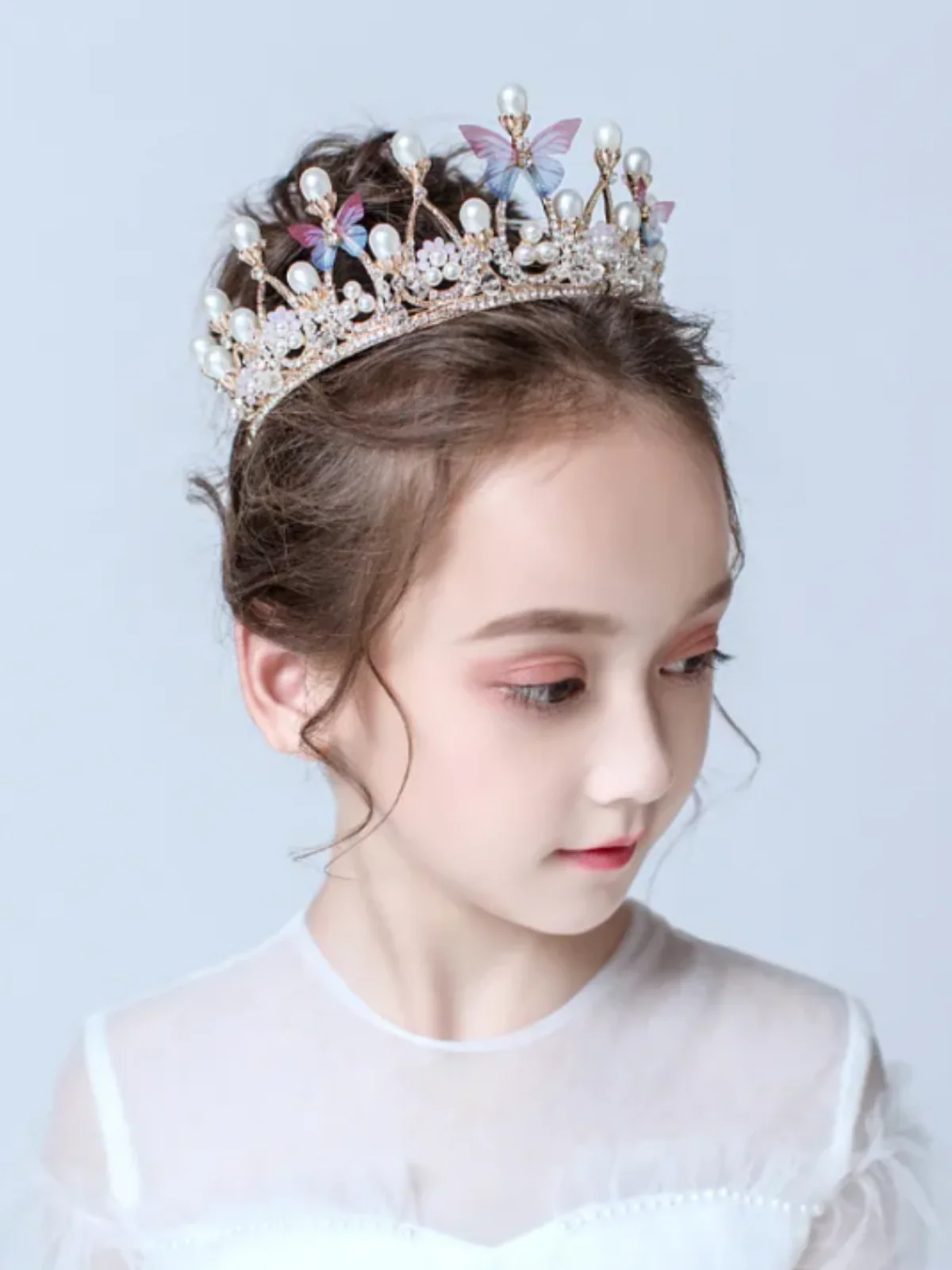 Glammed Up Butterfly Pearl Crown - Image 2
