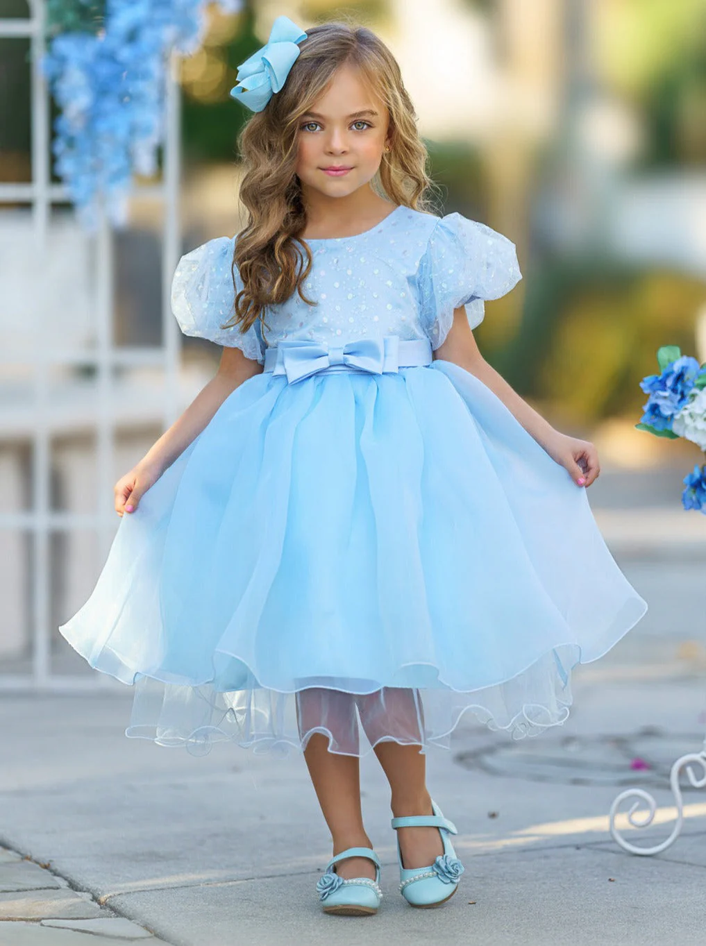 Starlight Glam Puff Sleeve Formal Dress - Image 2