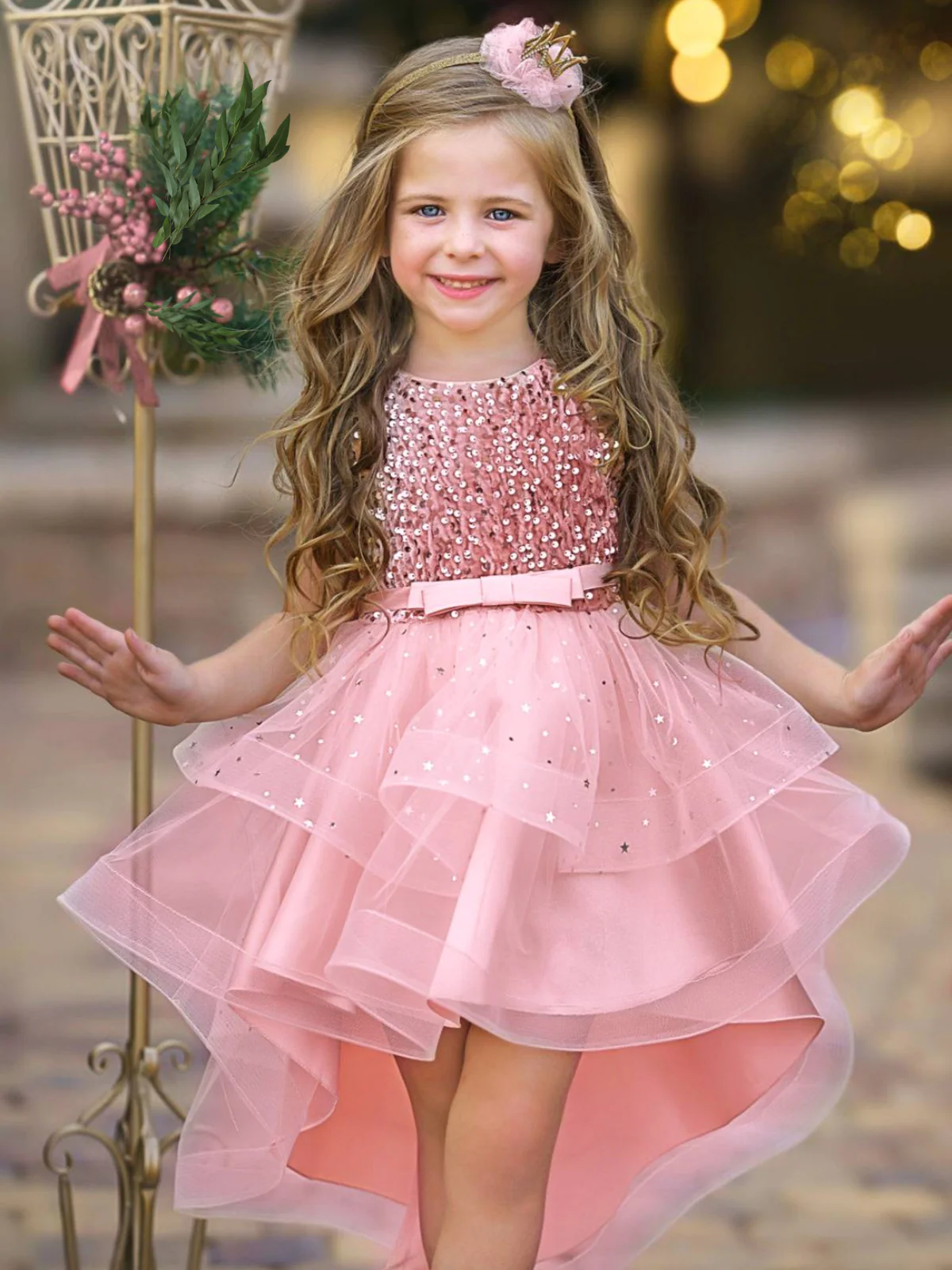 Glitter and Glam Sequined Hi-Lo Tutu Dress - Image 4
