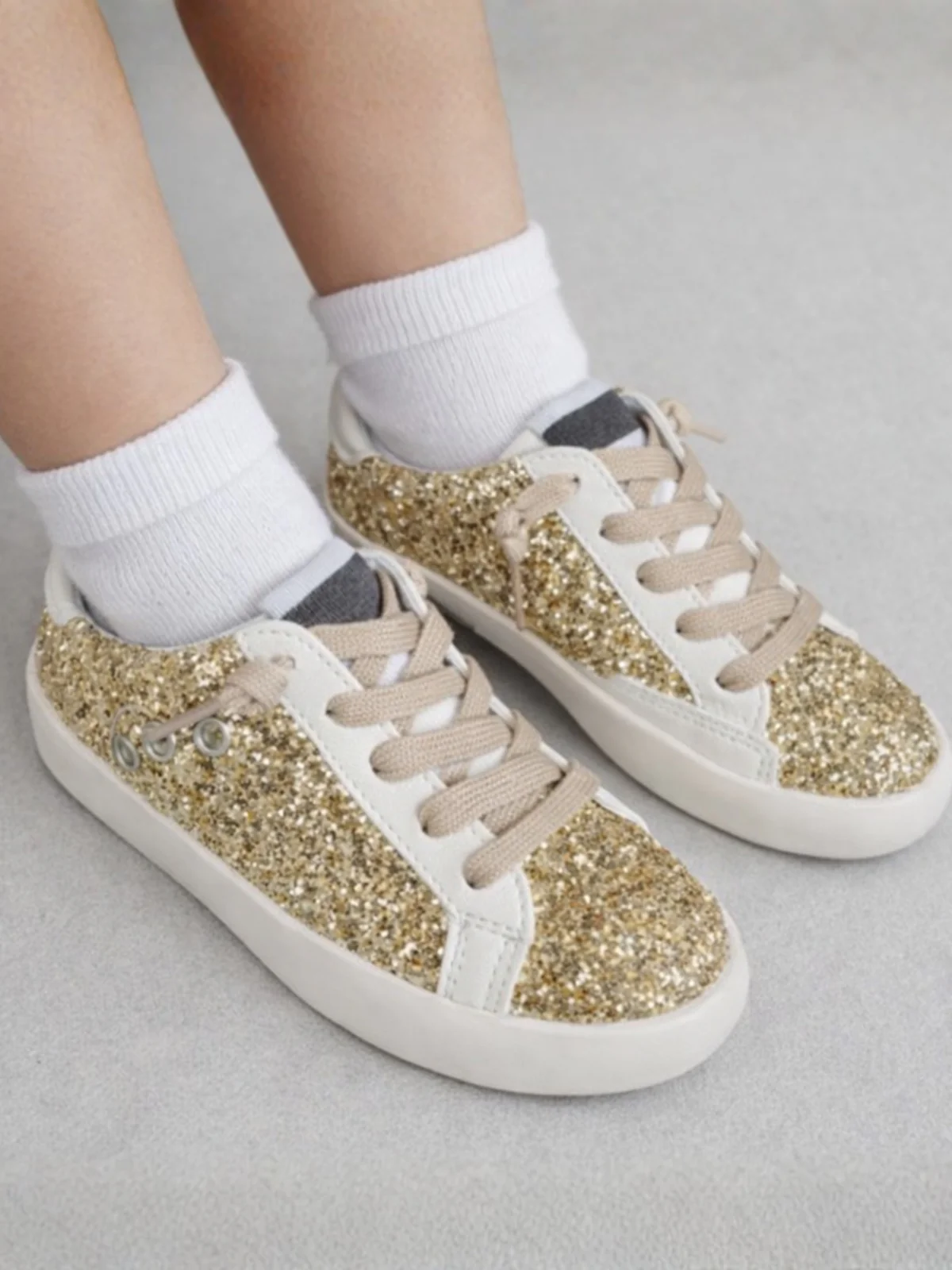 Pure Gold Glitter Sneakers by Liv and Mia - Image 4