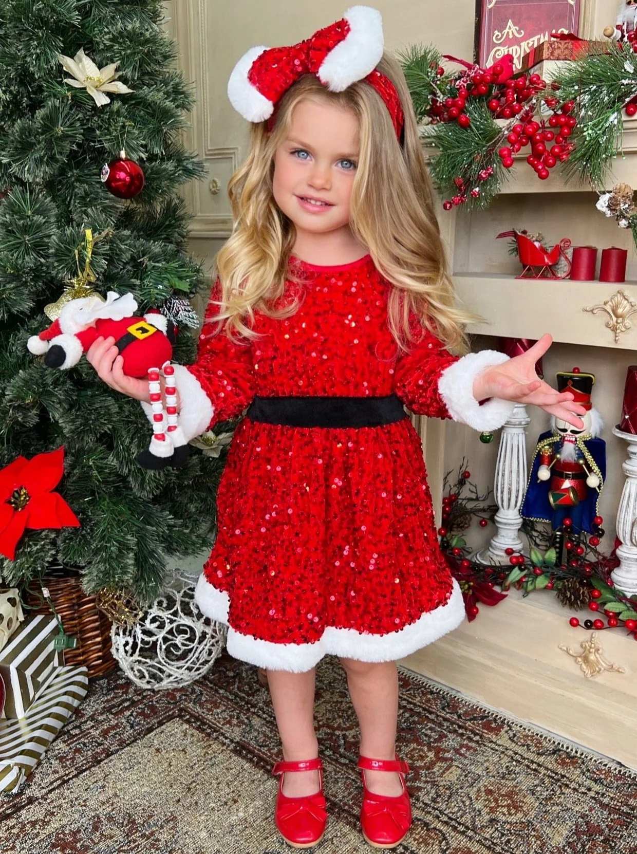 Glitz and Glam Shimmering Santa Dress - Image 2