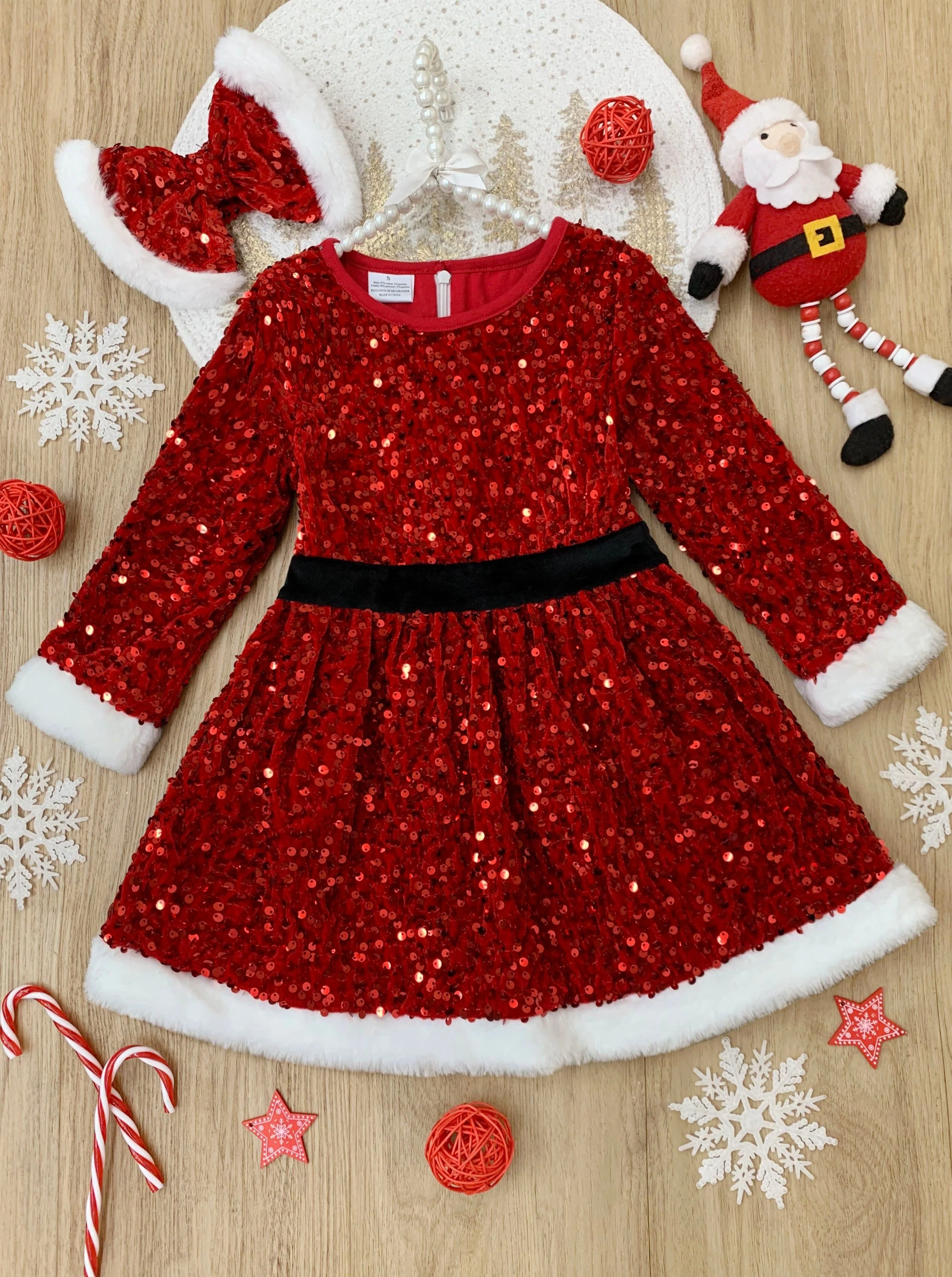 Glitz and Glam Shimmering Santa Dress - Image 3